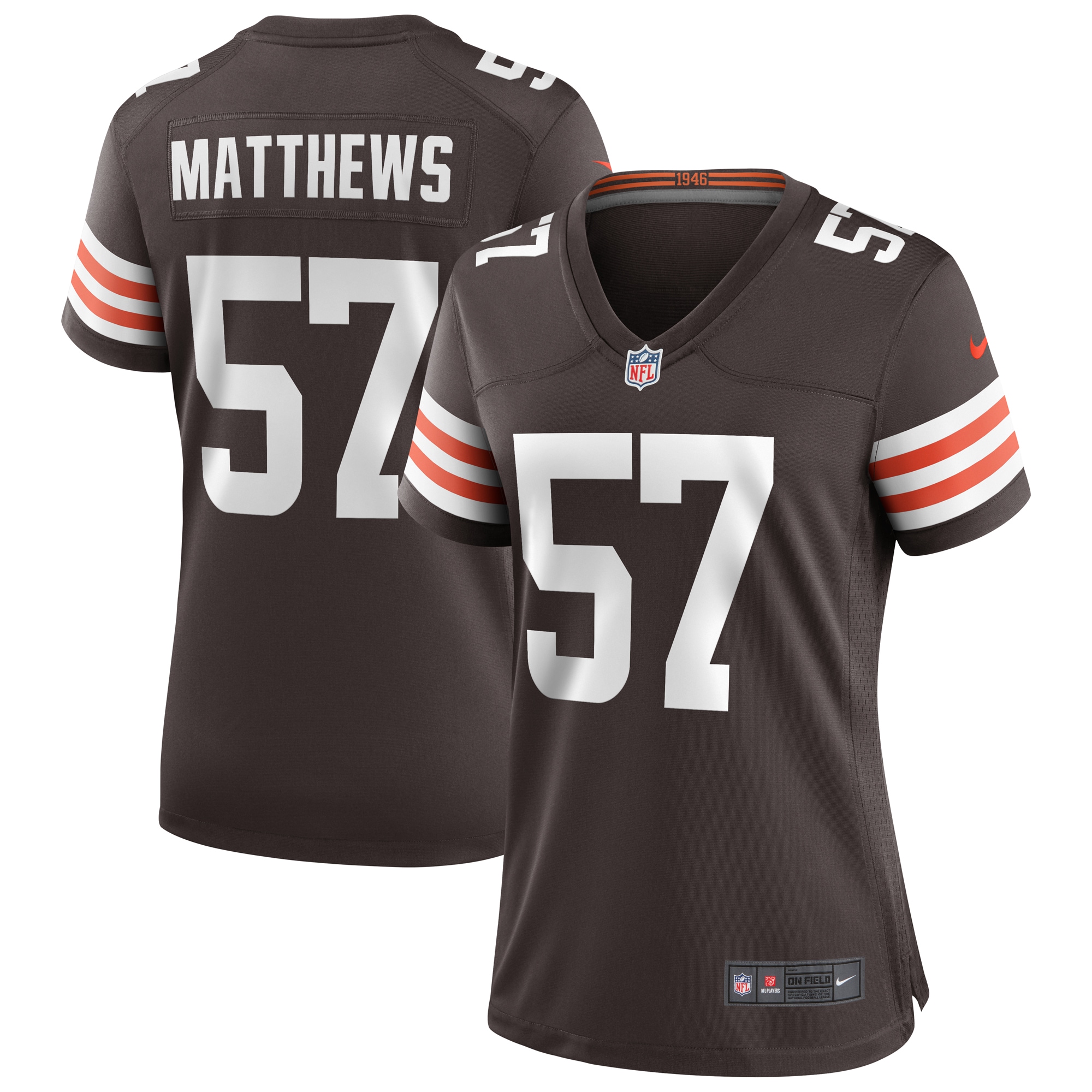 Clay Matthews Cleveland Browns Women's Game Retired Player Jersey - Brown