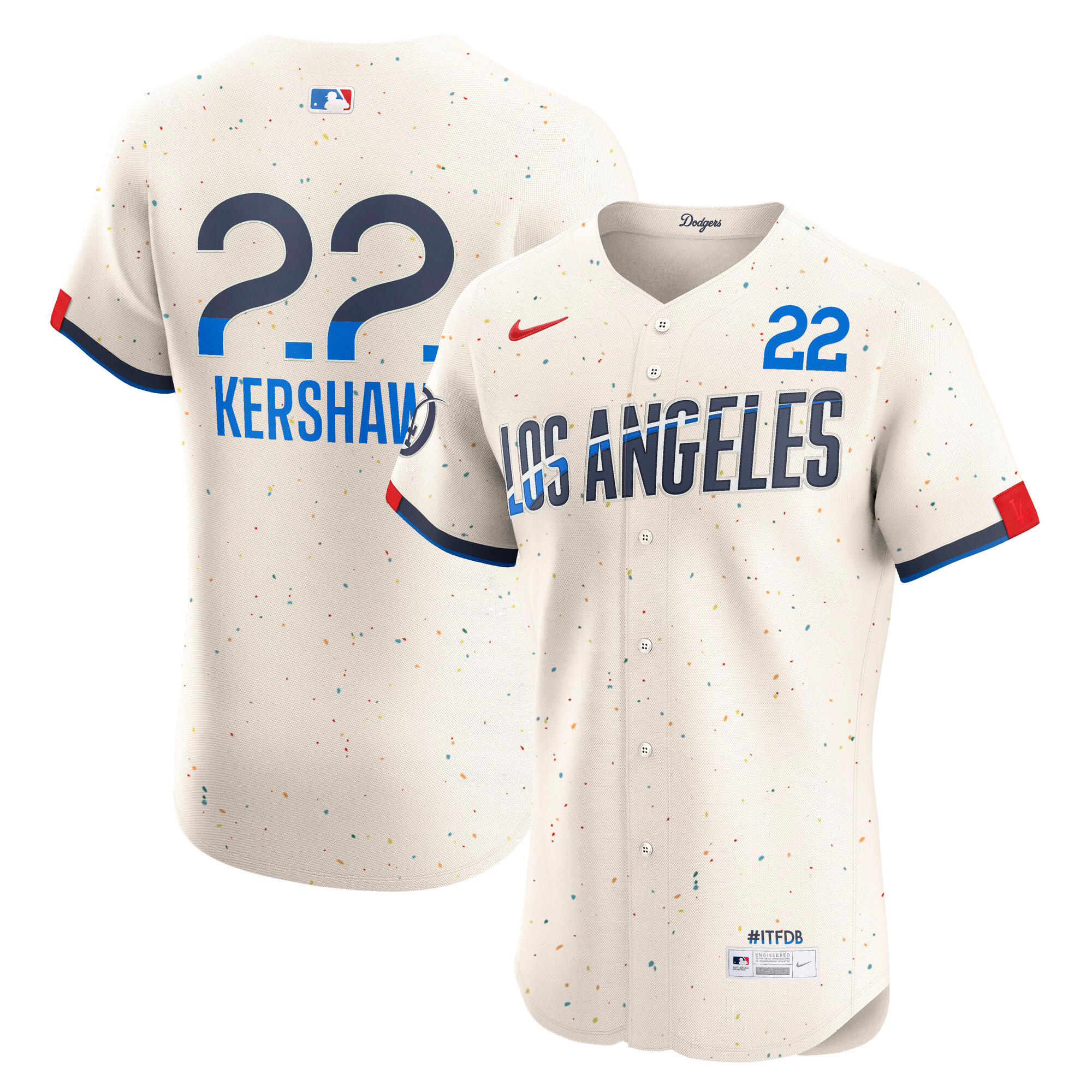 Clayton Kershaw Los Angeles Dodgers City Connect Elite Jersey - Cream
