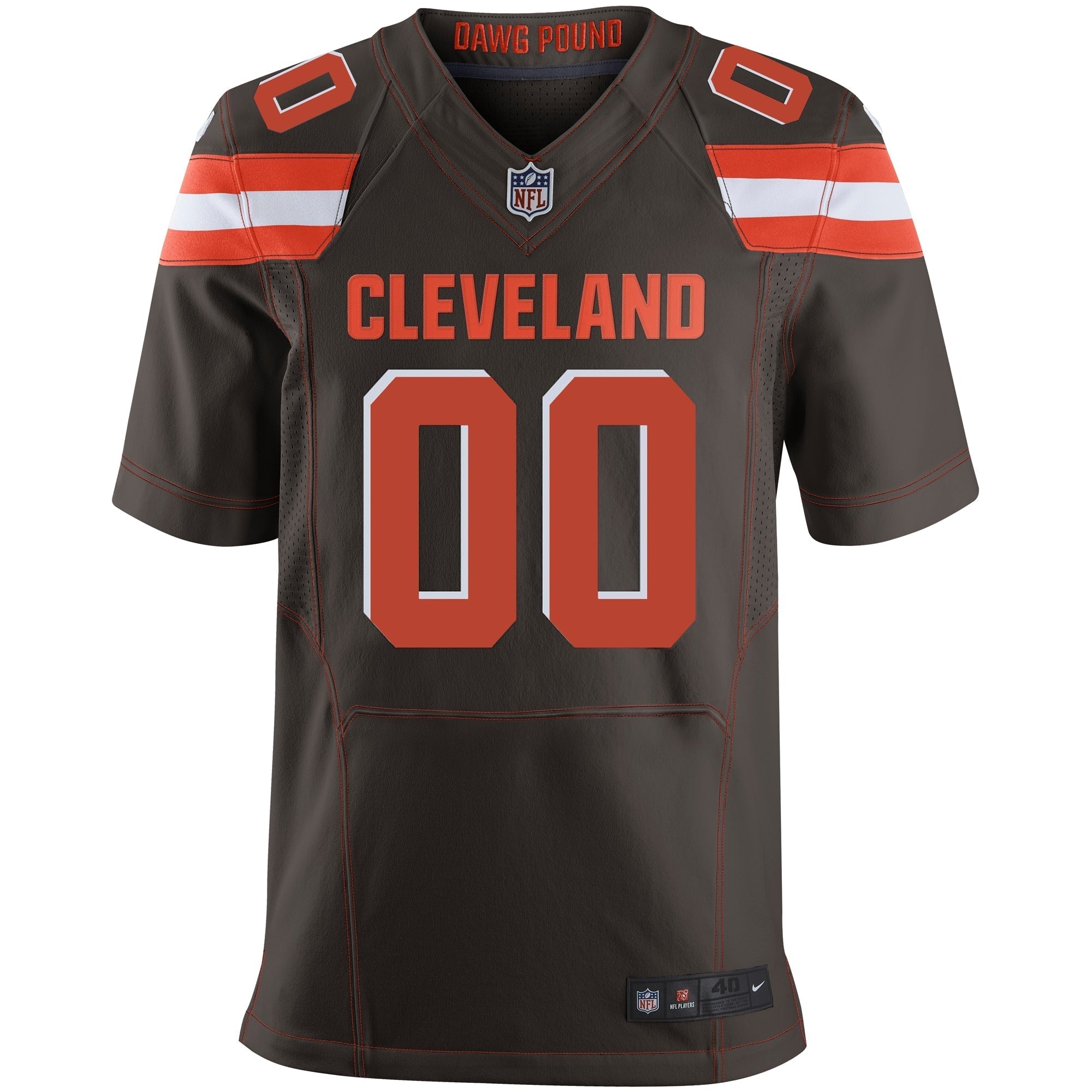 Alternative view of Cleveland Browns Custom Brown Jersey - Nike - Personalized