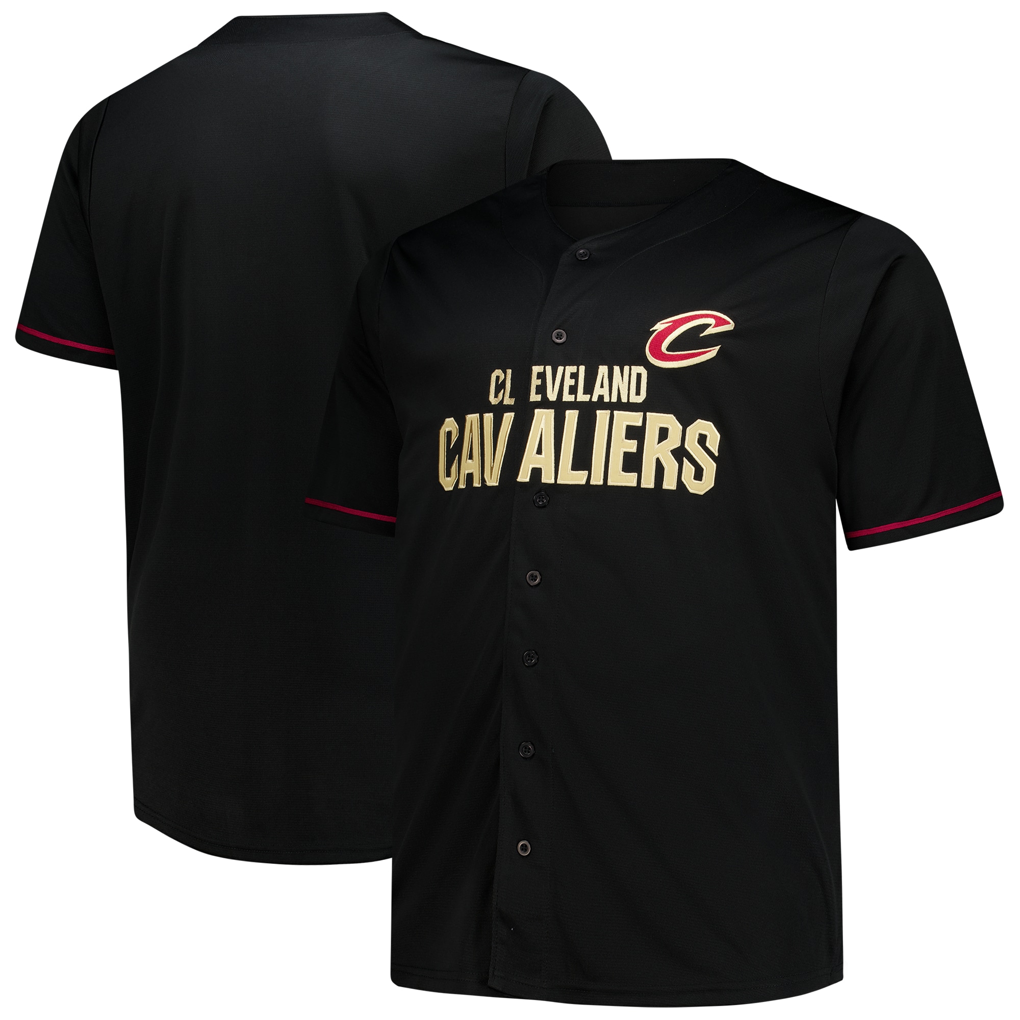 Cleveland Cavaliers Fanatics Big & Tall Pop Full-Button Jersey - Black