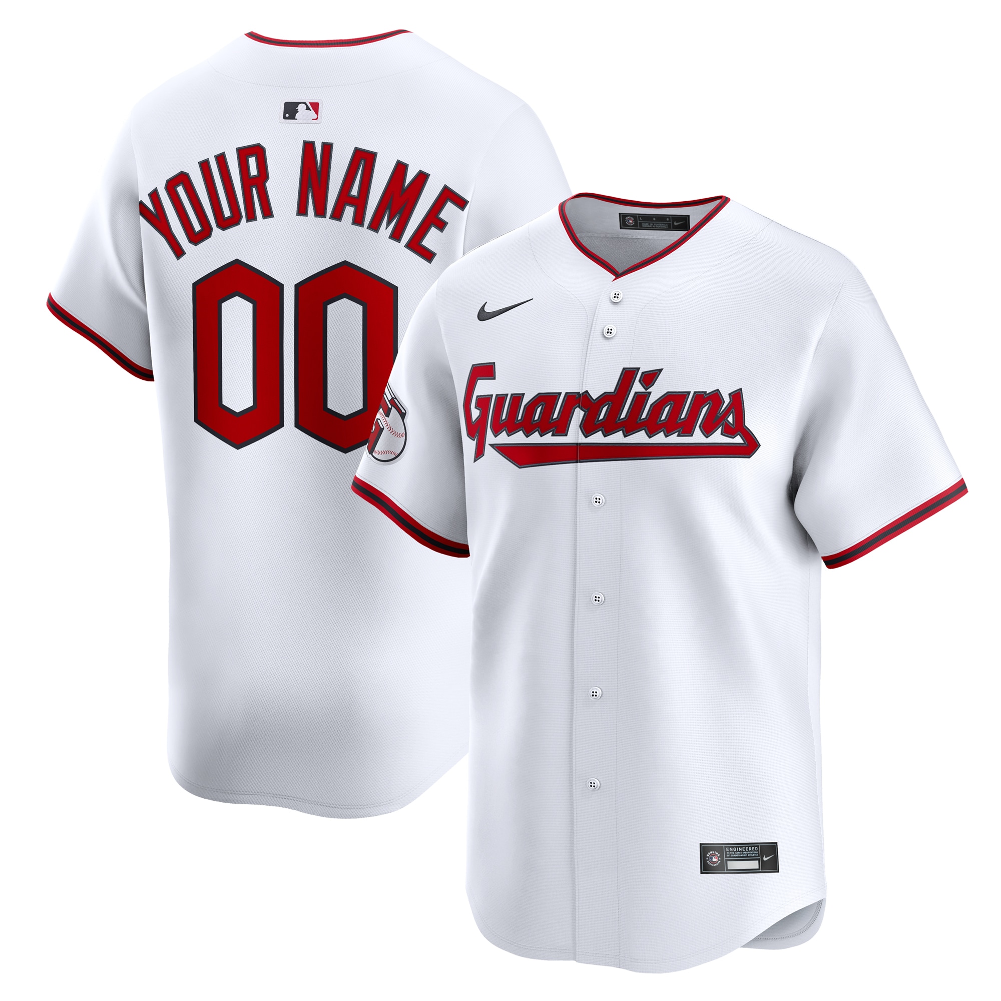 Cleveland Guardians Home Limited Custom Jersey - White