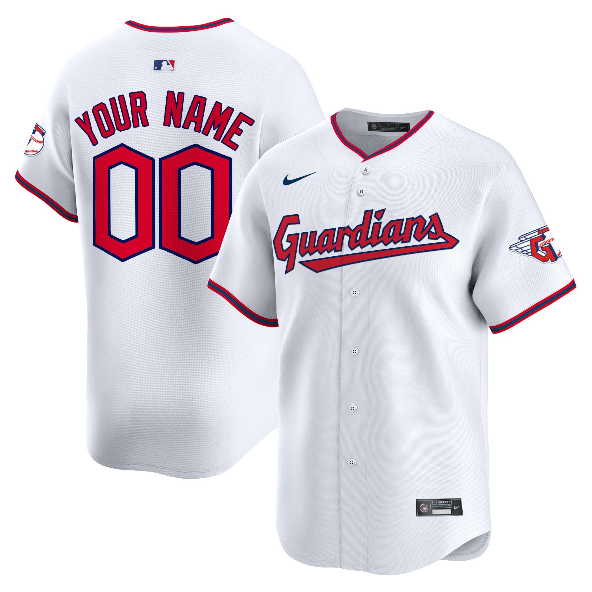 Alternative view of Cleveland Guardians Navy Custom Jersey - Nike - Personalized Style