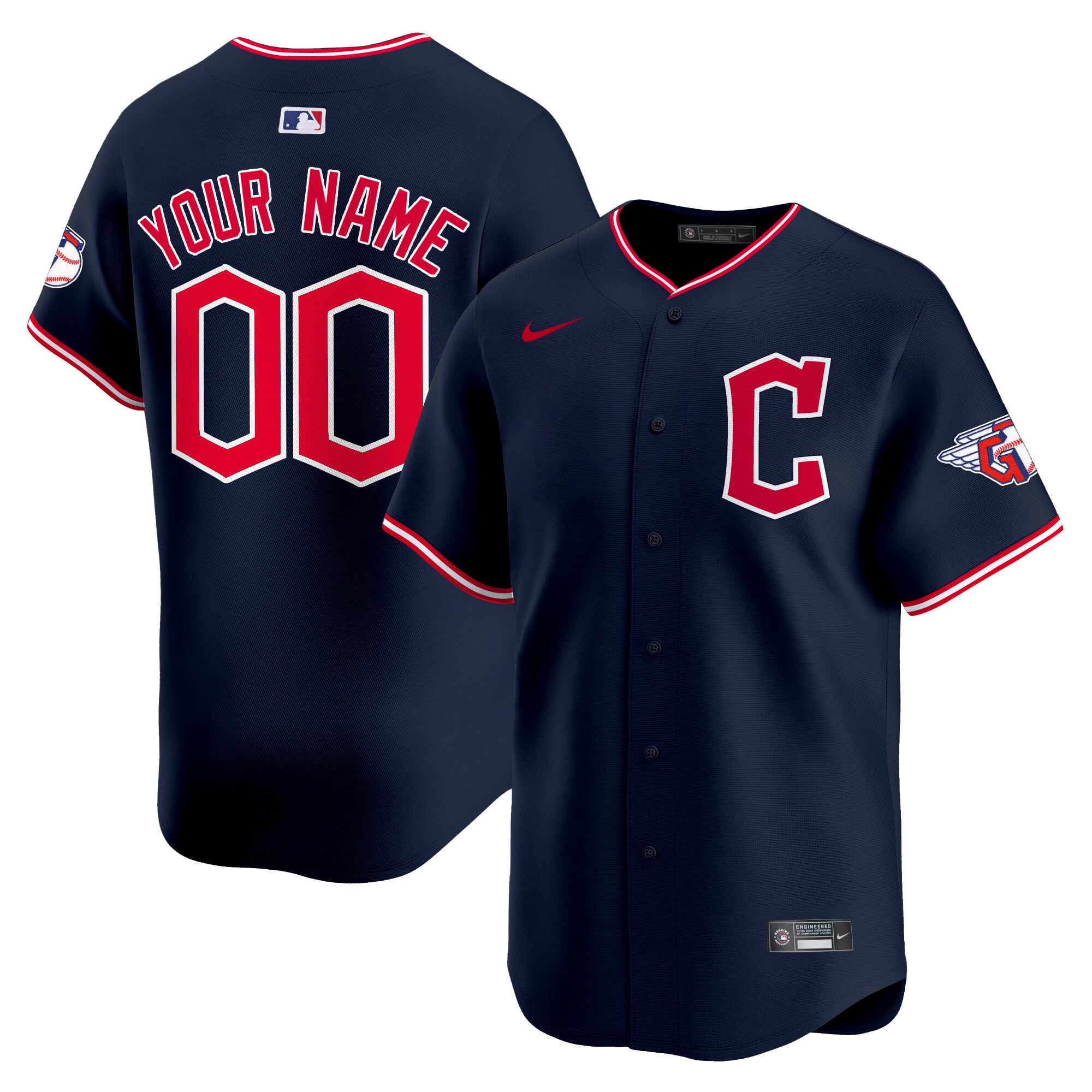 Cleveland Guardians Navy Custom Jersey - Nike - Personalized Style
