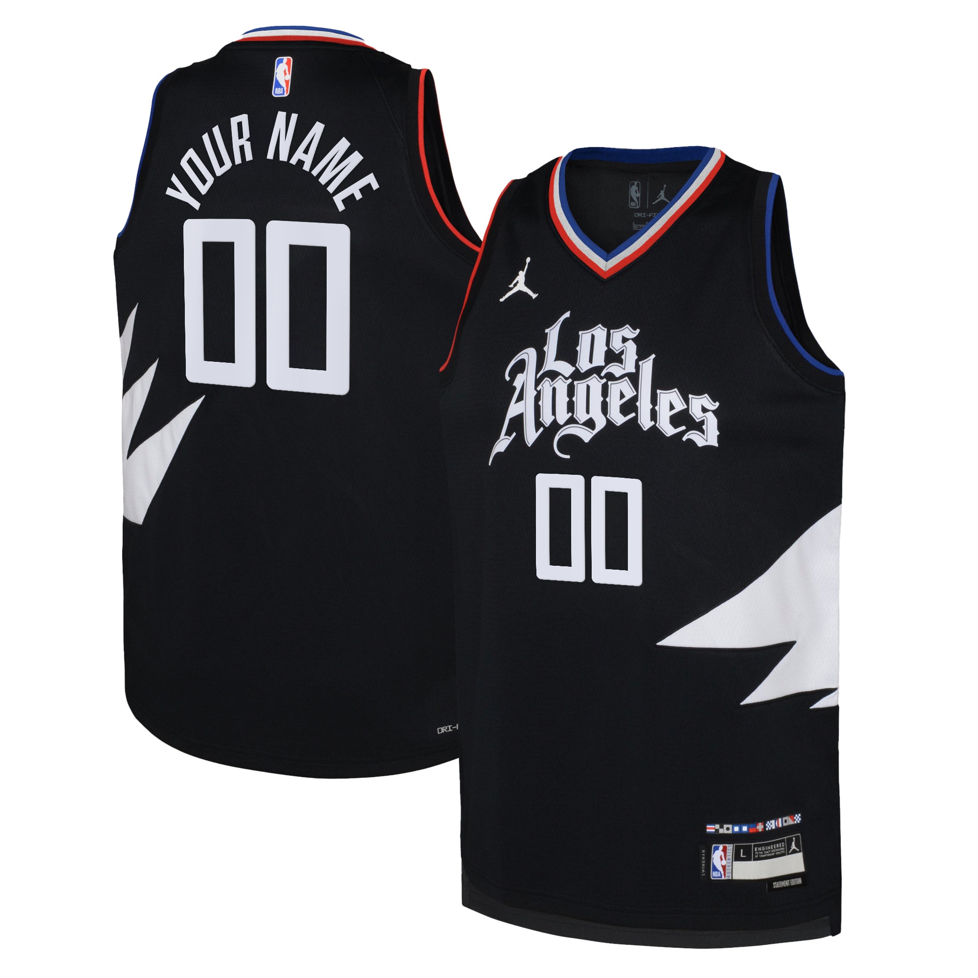 Clippers Black Custom Jersey - Jordan Los Angeles