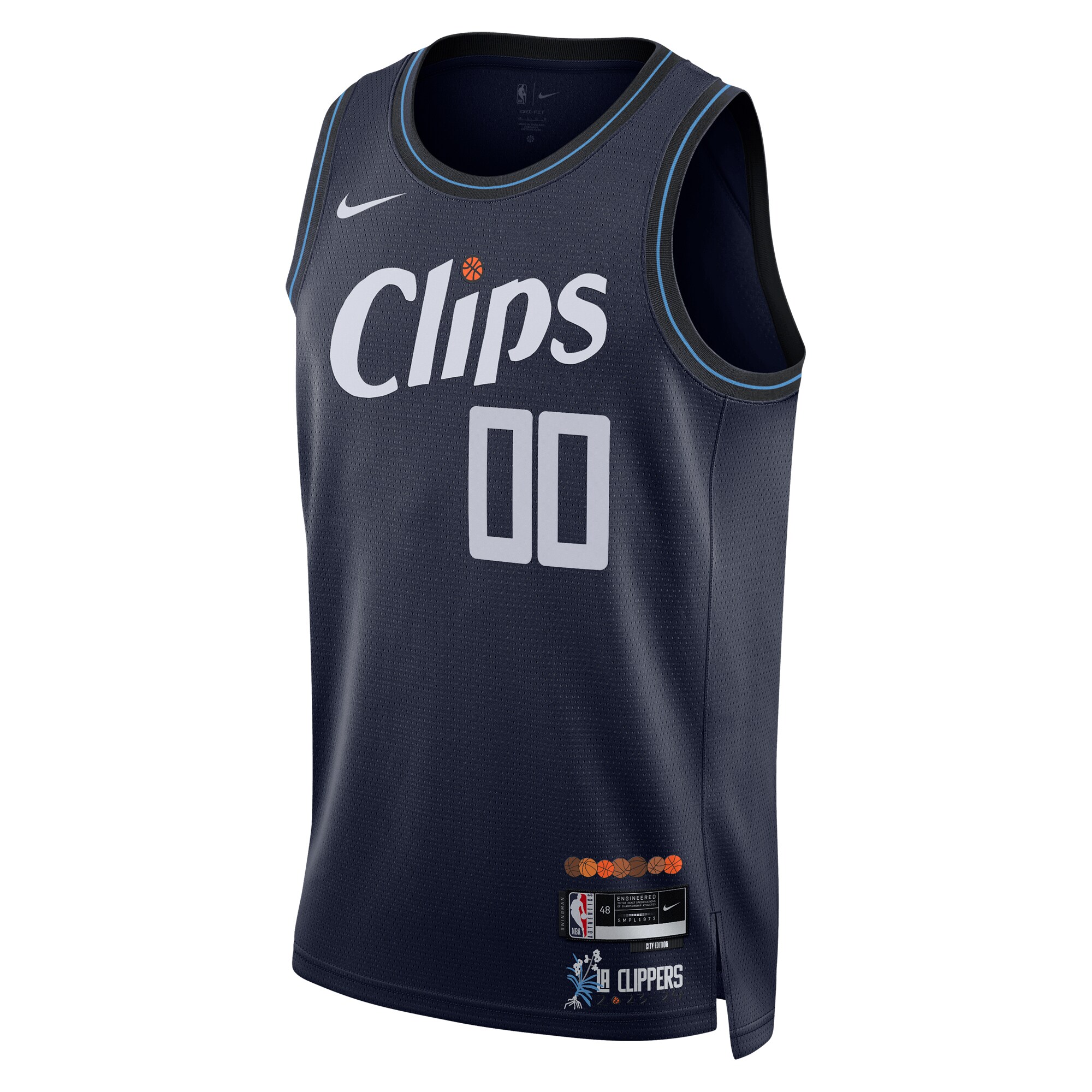 Alternative view of Clippers Custom Navy Jersey - Nike Clippers City Edition Custom Navy