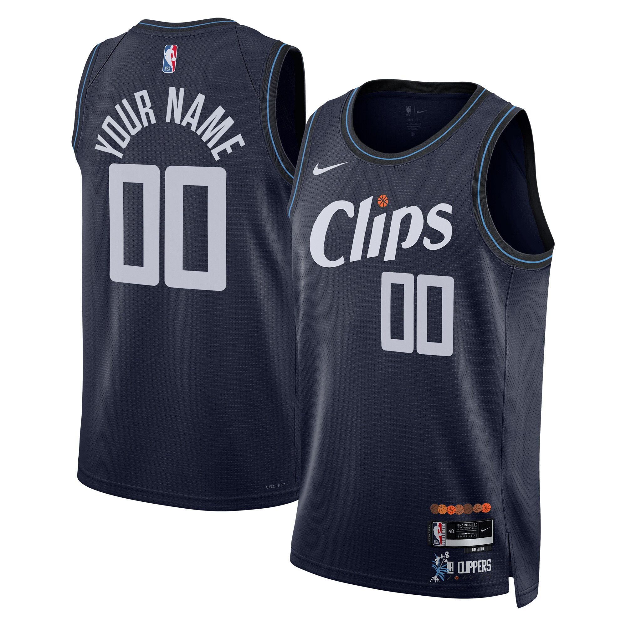 Clippers Custom Navy Jersey - Nike Clippers City Edition Custom Navy