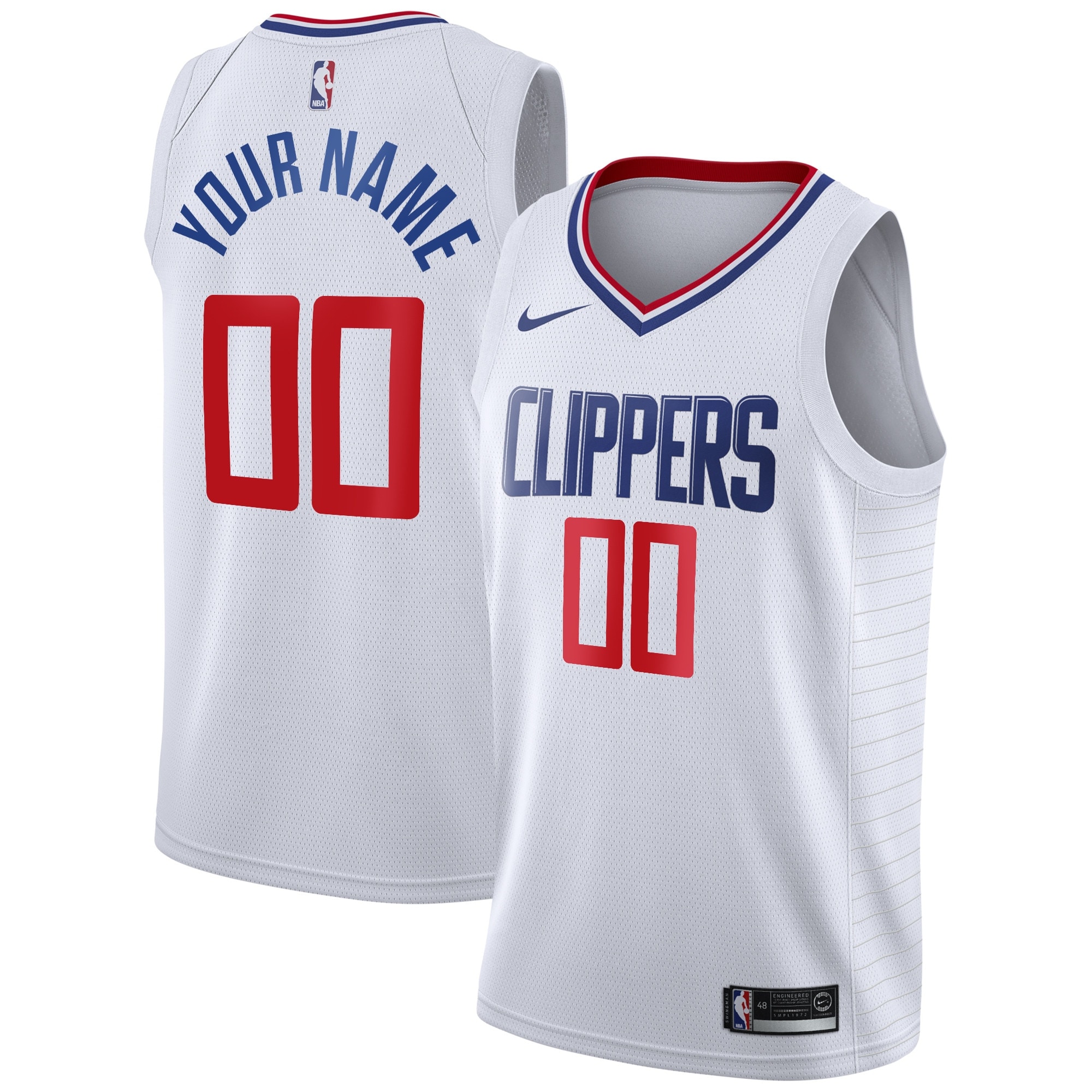 Clippers White Custom Jersey nike - Nike Clippers White Custom Jersey