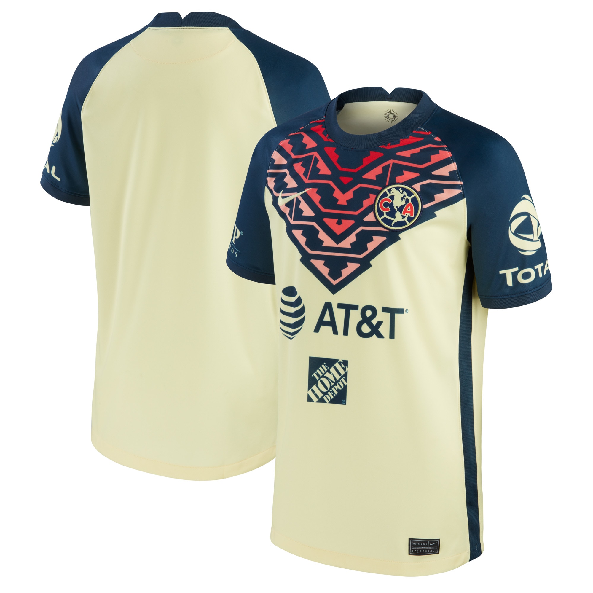 Club America Youth 2021/22 Home Breathe Stadium Jersey - Yellow