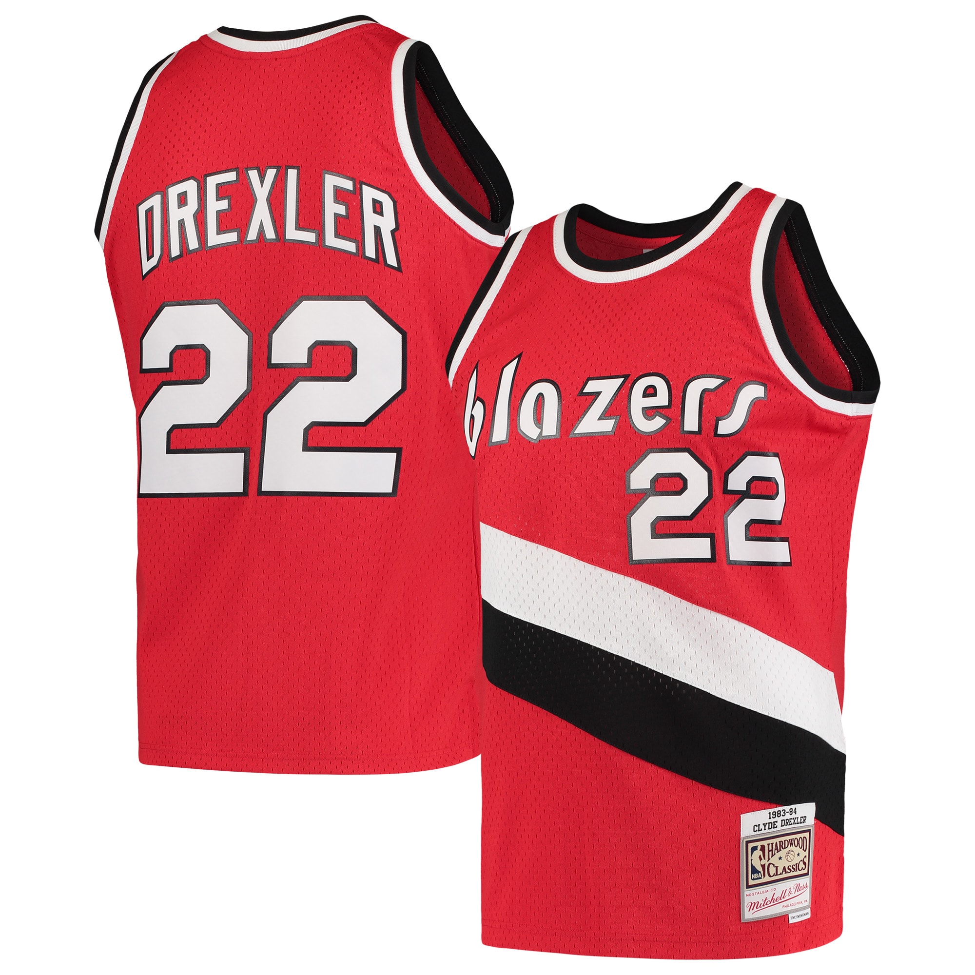 Clyde Drexler Portland Trail Blazers 1983/84 Hardwood Classics Swingman Jersey - Red