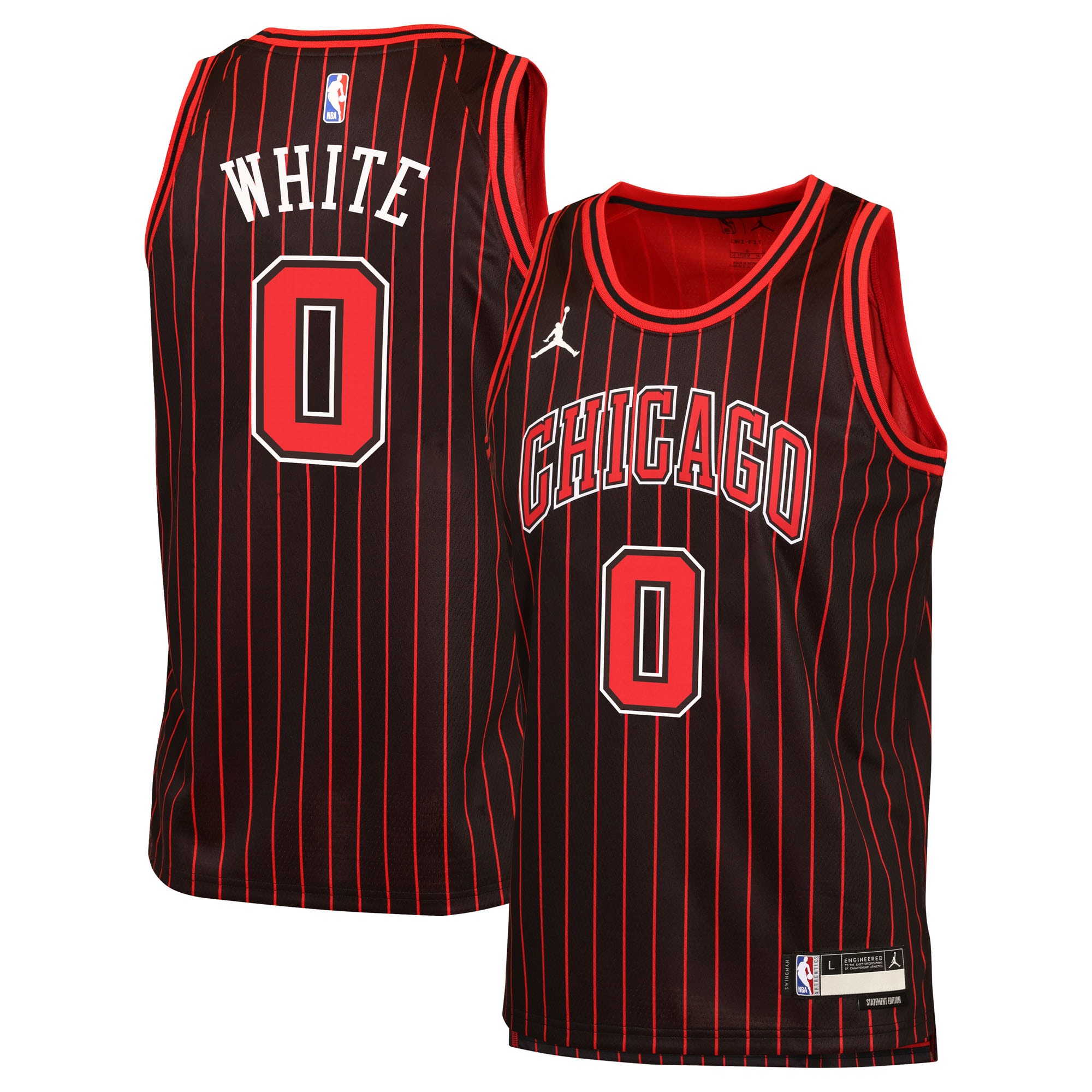 Coby White Chicago Bulls Jordan Brand Youth Swingman Jersey - Statement Edition - Black