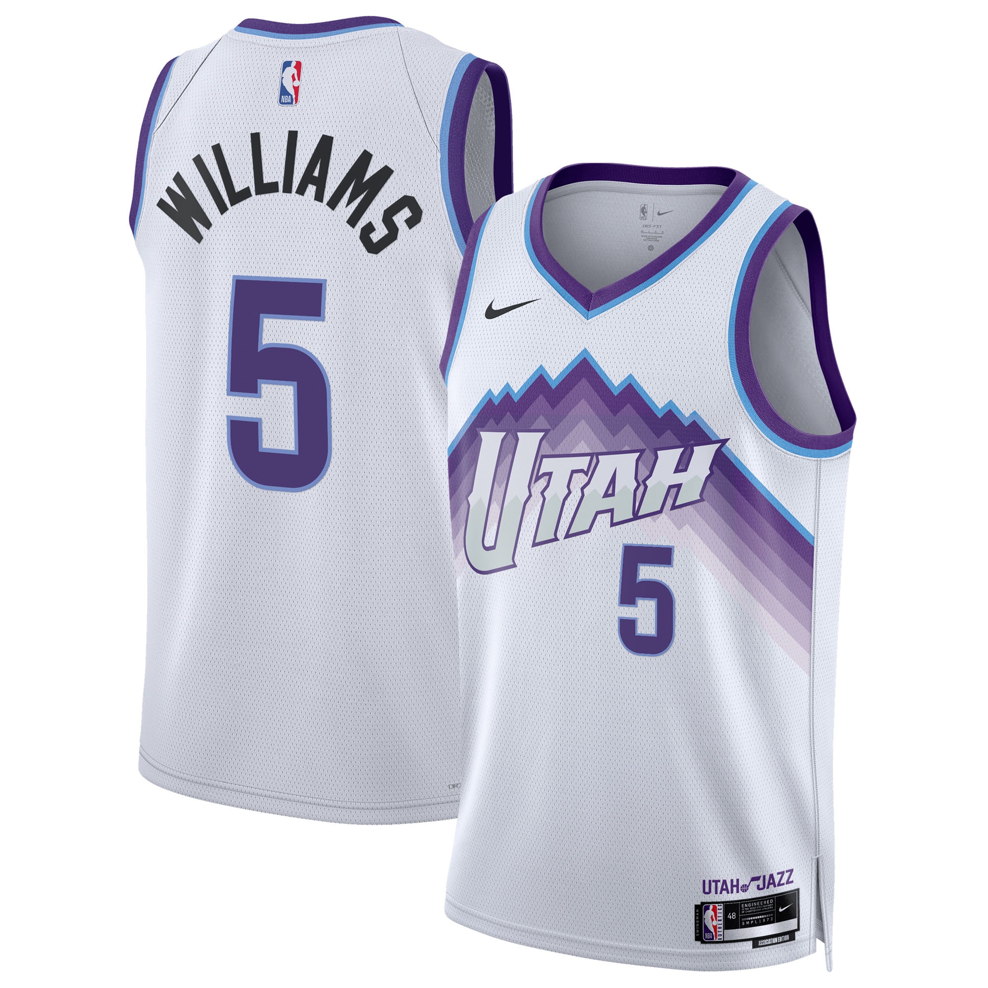 Cody Williams Utah Jazz Unisex Swingman Jersey - Association Edition - White