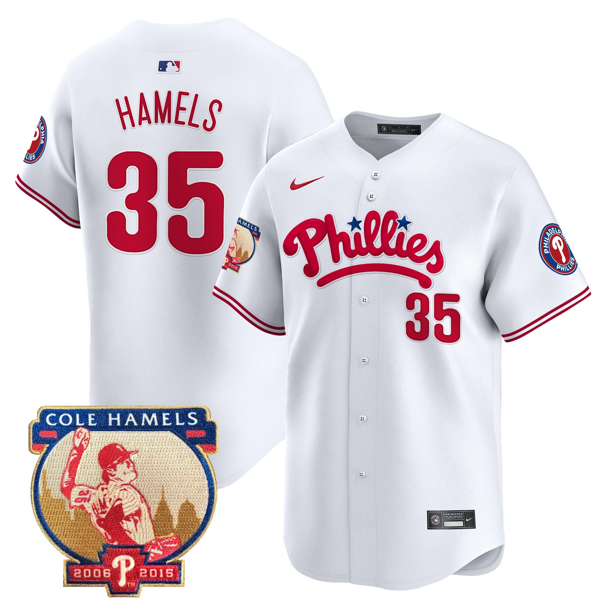 Cole Hamels Phillies Jersey - Nike - White Throwback
