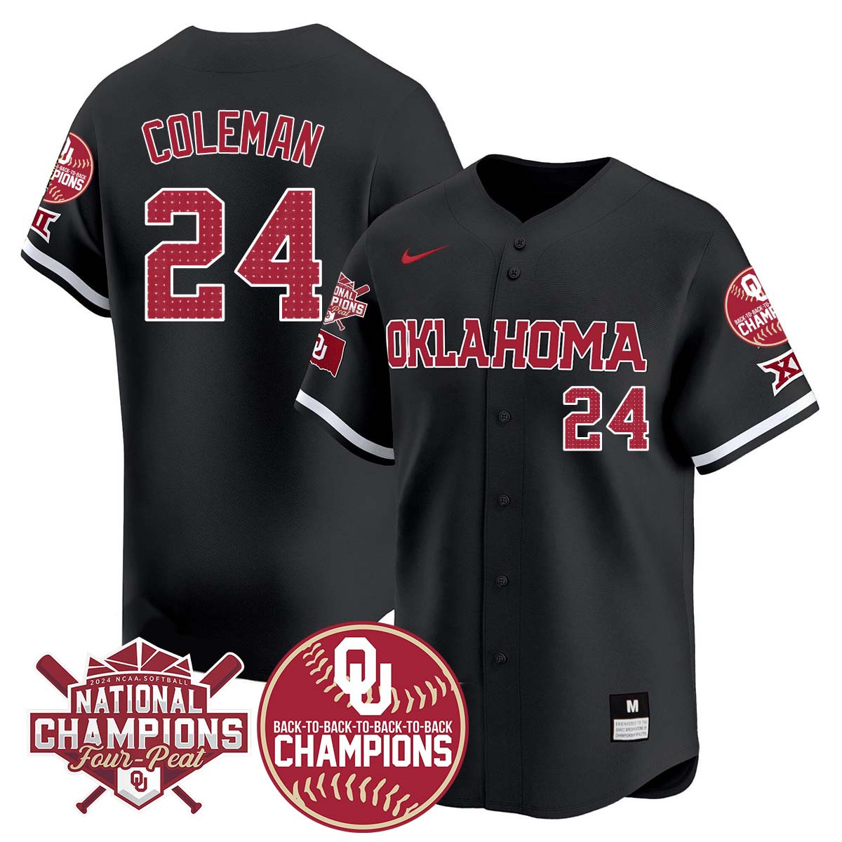 Coleman #24 Oklahoma Jersey - Nike Coleman #24 Oklahoma Champions
