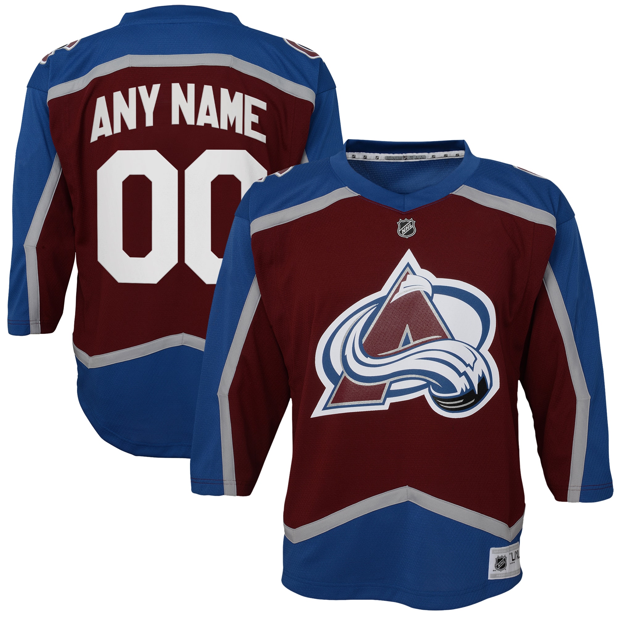 Colorado Avalanche Youth Home Custom Jersey - Burgundy