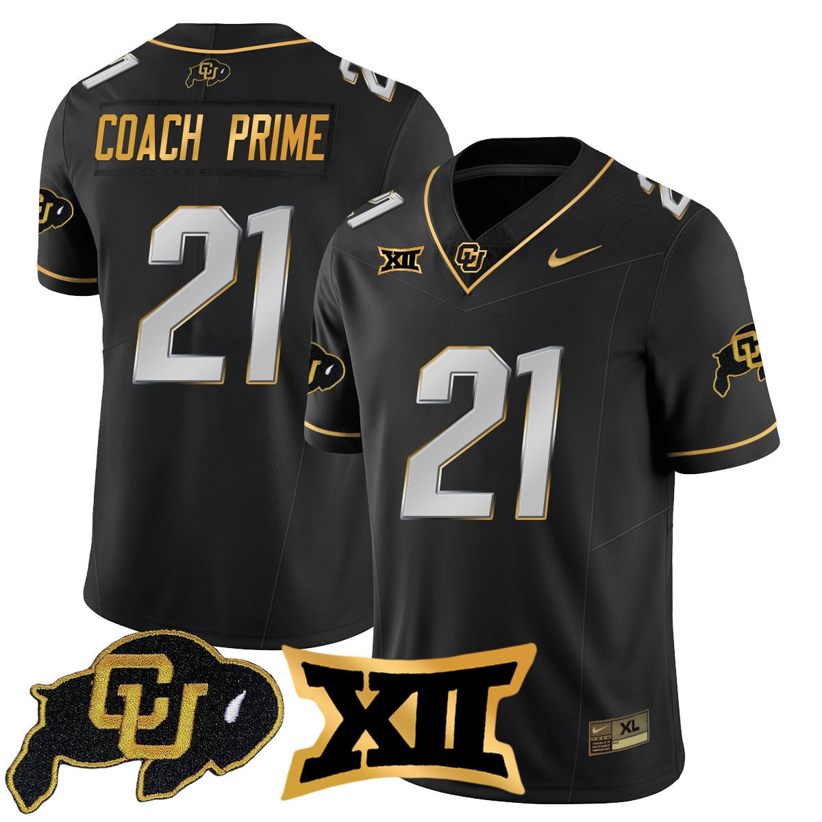 Alternative view of Colorado Buffaloes #21 Jersey - Nike - Black & Gold