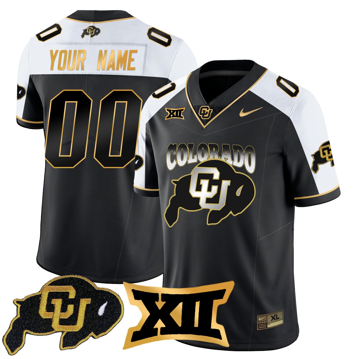 Colorado Buffaloes Black Jersey nike custom - Nike Colorado Buffaloes