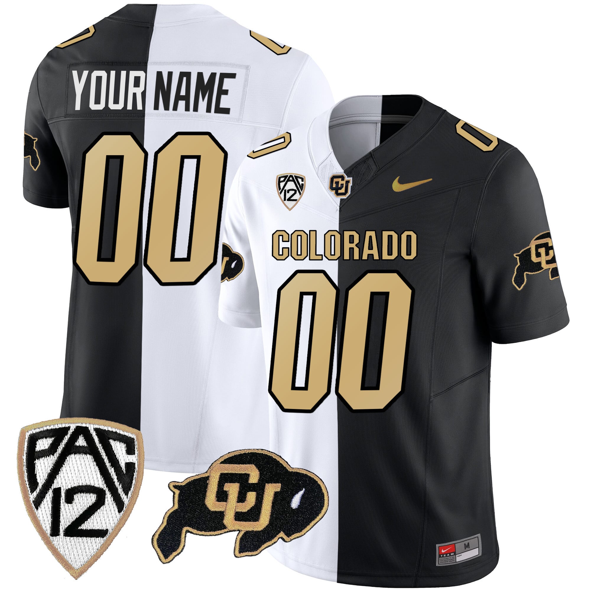 Colorado Buffaloes Jersey - Nike - Black & White Custom