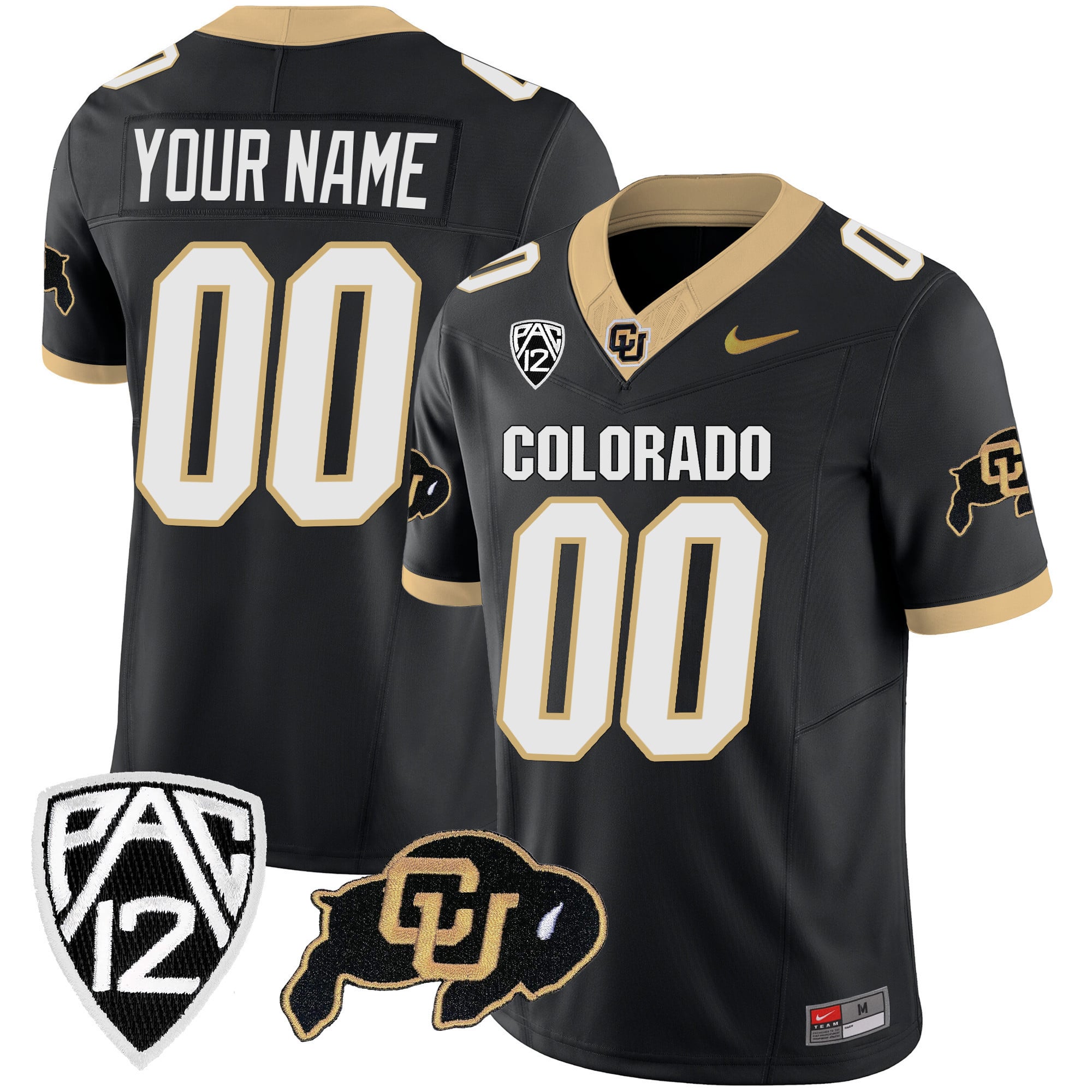 Alternative view of Colorado Buffaloes Jersey - Nike - Black & White Custom
