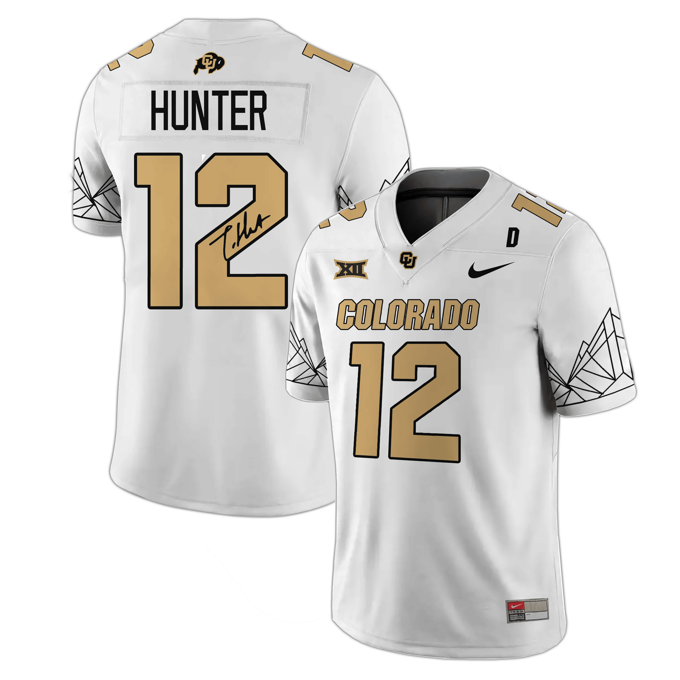 Alternative view of Colorado Hunter Black Jersey - Nike Colorado Hunter #12 Black Football