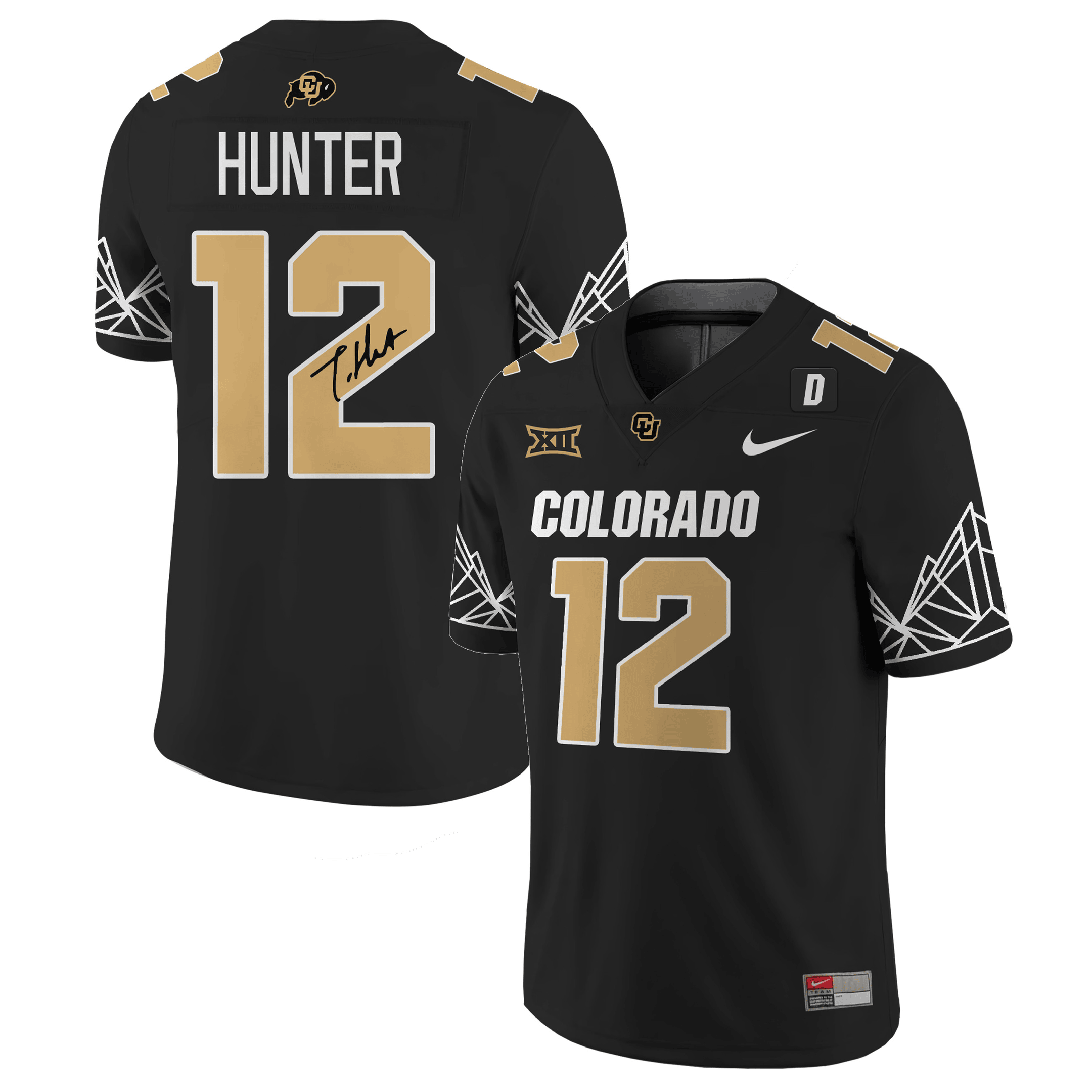 Colorado Hunter Black Jersey - Nike Colorado Hunter #12 Black Football