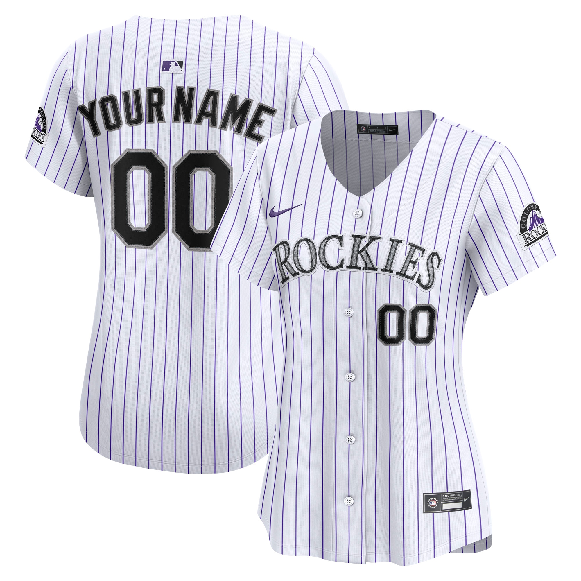 Colorado Rockies Women's Home Limited Custom Jersey - White