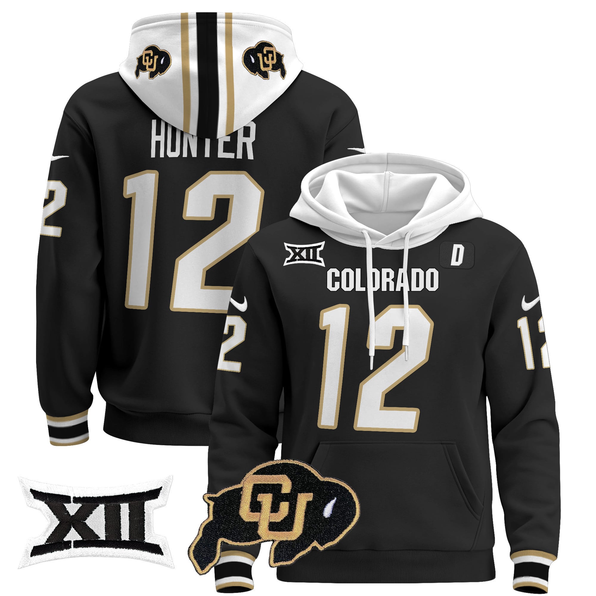 Alternative view of Colorado Sanders Black Hoodie - Nike Colorado Sanders #2 Black Hoodie