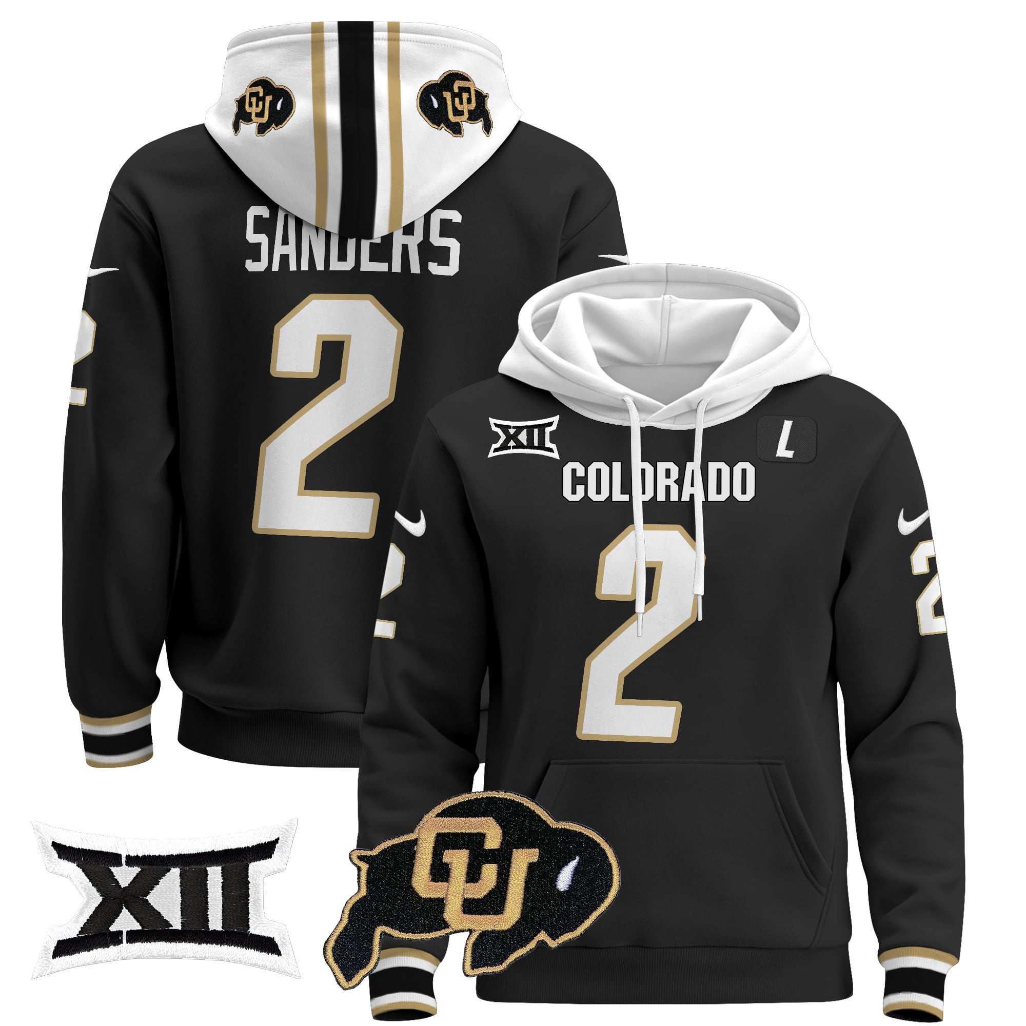 Colorado Sanders Black Hoodie - Nike Colorado Sanders #2 Black Hoodie