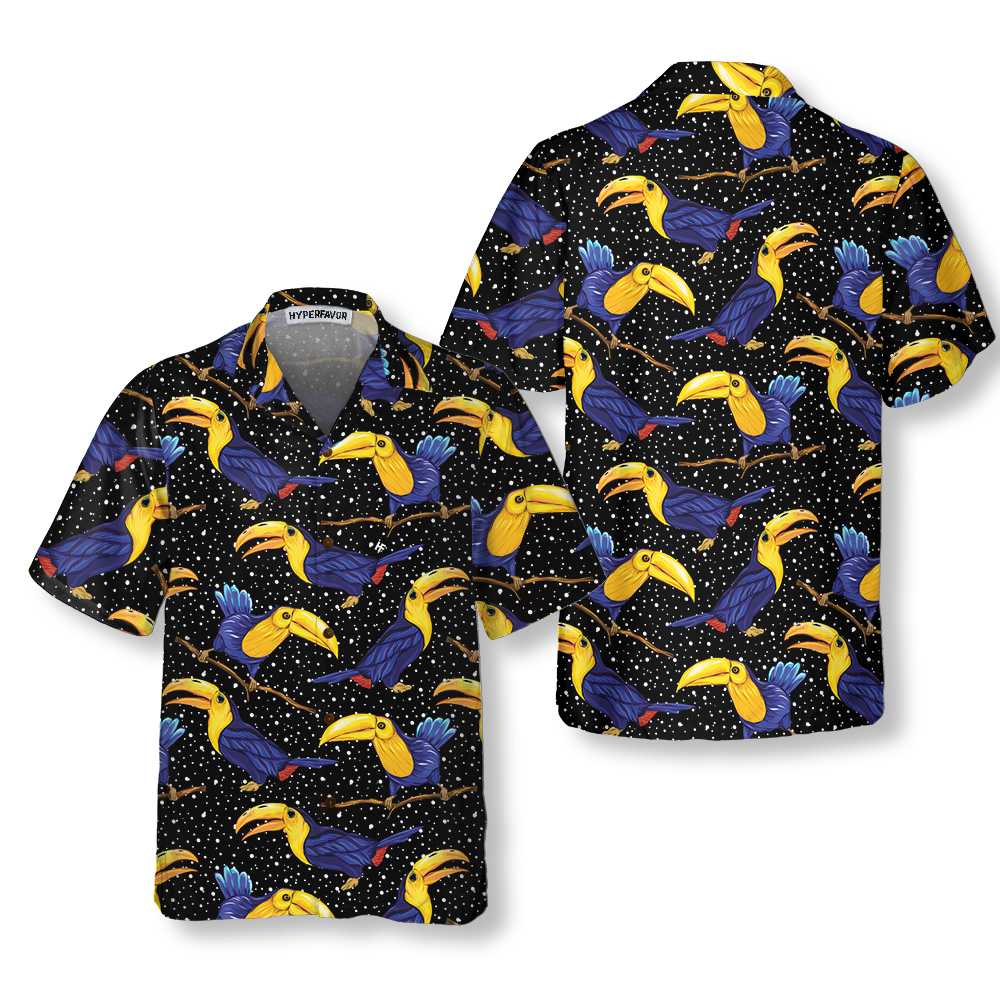 Colorful Toucan Summer Hawaiian Shirt, Tropical Toucan Shirt For Adults, Cool Toucan Print Shirt