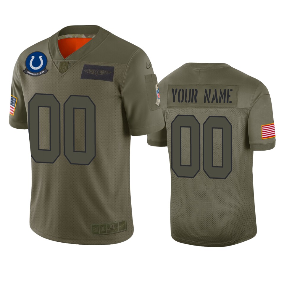 Colts Olive Salute Jersey - Nike Colts Olive Salute to Service Custom