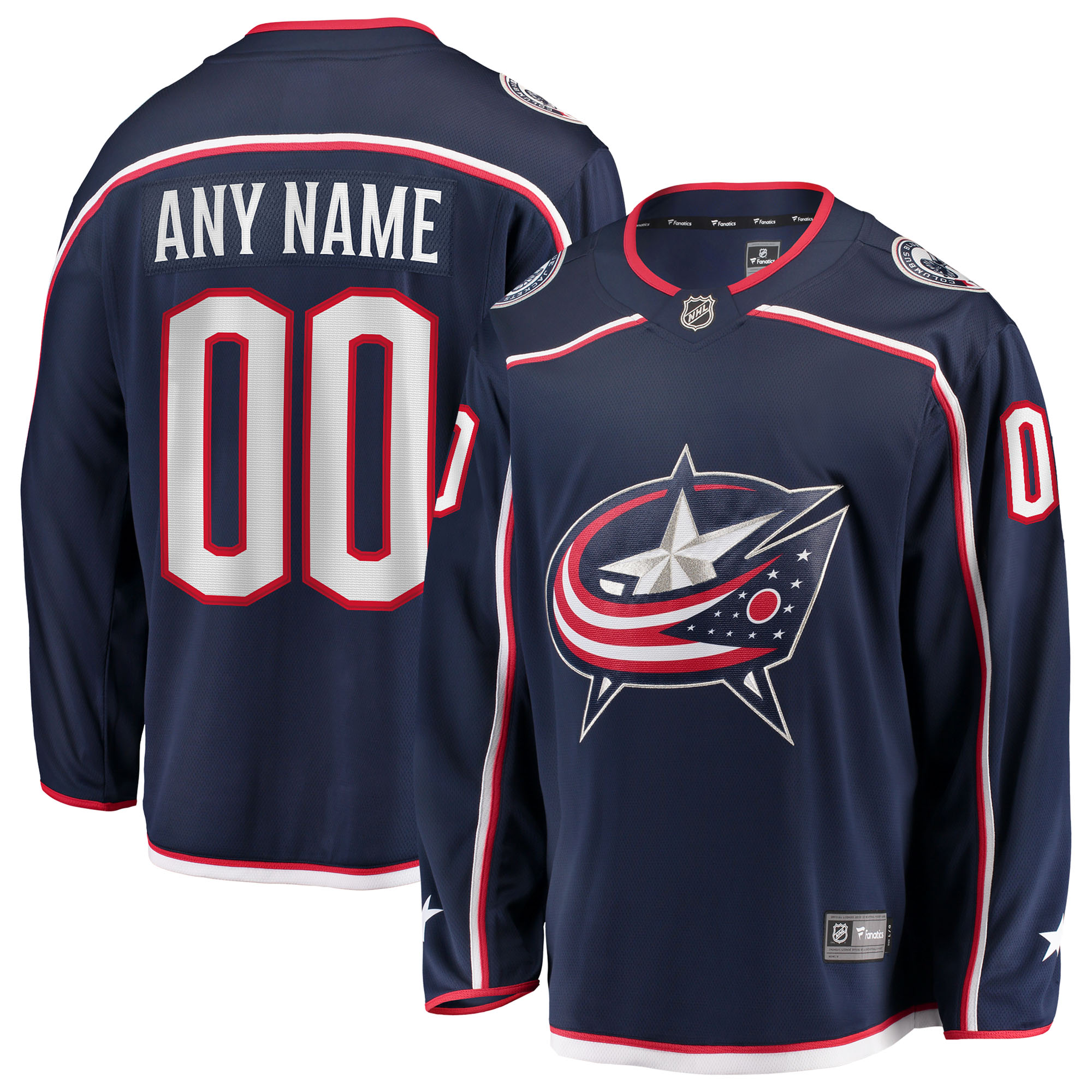 Columbus Blue Jackets Fanatics Home Breakaway Custom Jersey - Navy