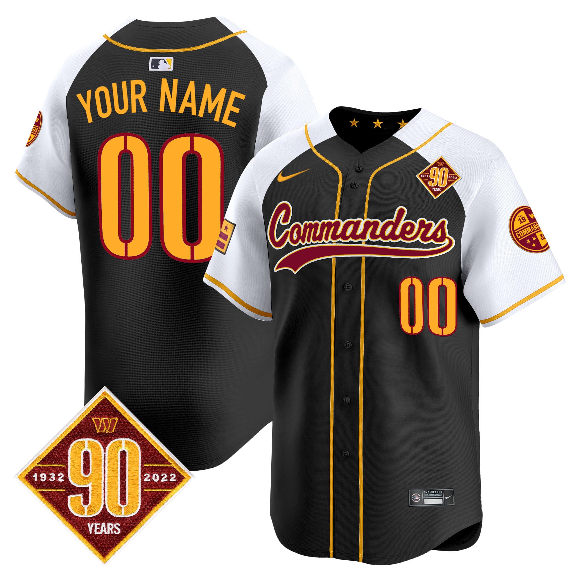 Alternative view of Commanders Burgundy Anniversary Jersey - Nike Commanders Burgundy 90th