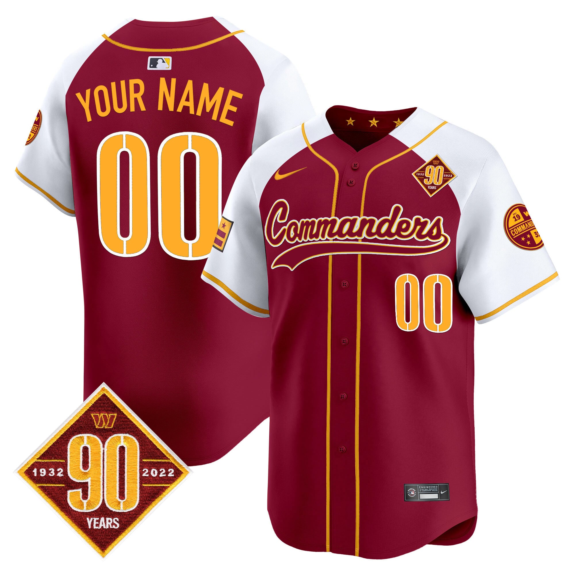Commanders Burgundy Anniversary Jersey - Nike Commanders Burgundy 90th