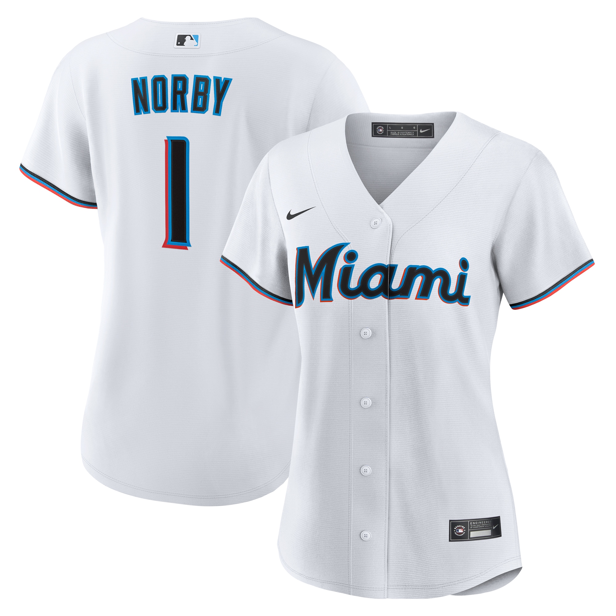 Connor Norby Miami Marlins Women's Home Jersey - White