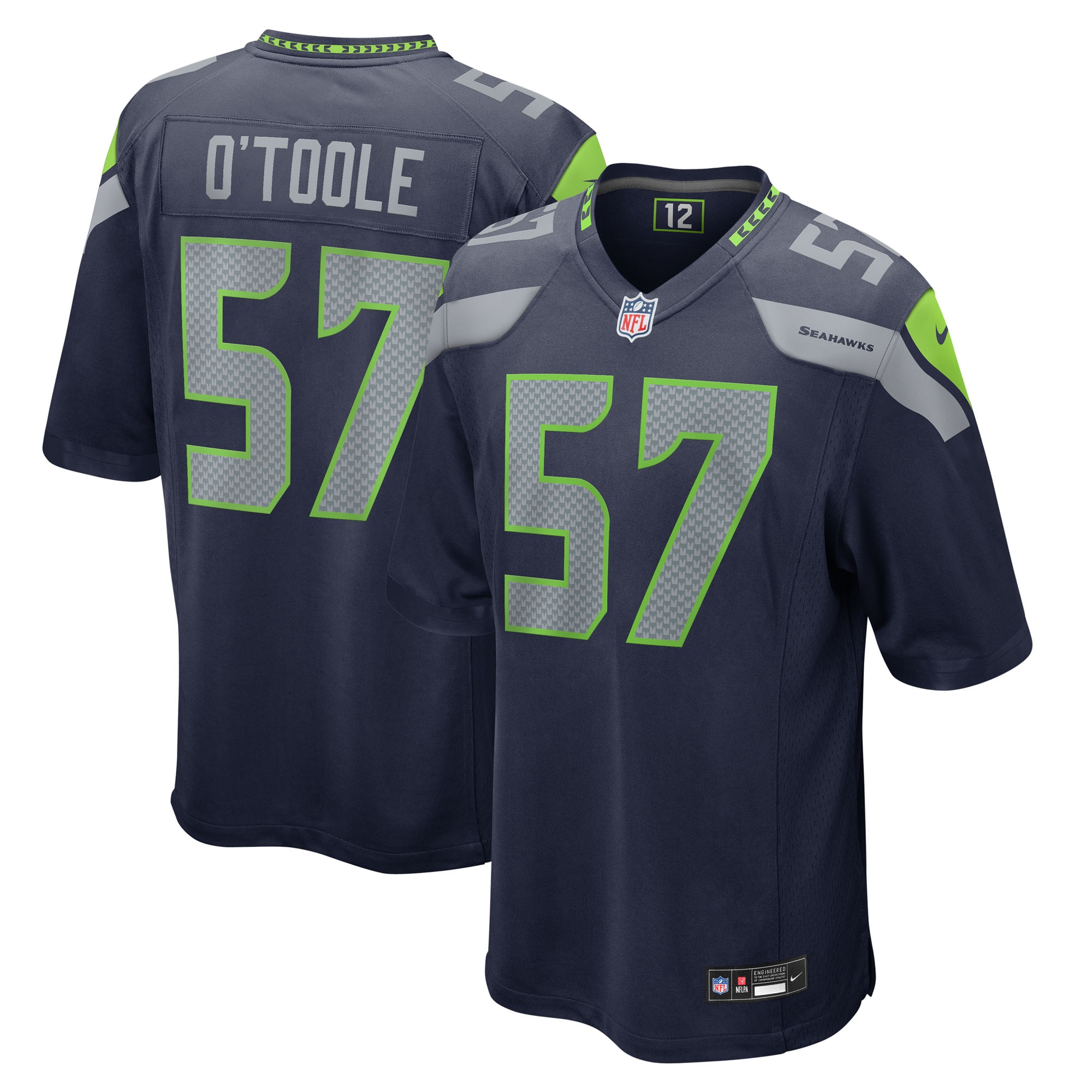 Connor O'Toole Seattle Seahawks Team Game Jersey - College Navy