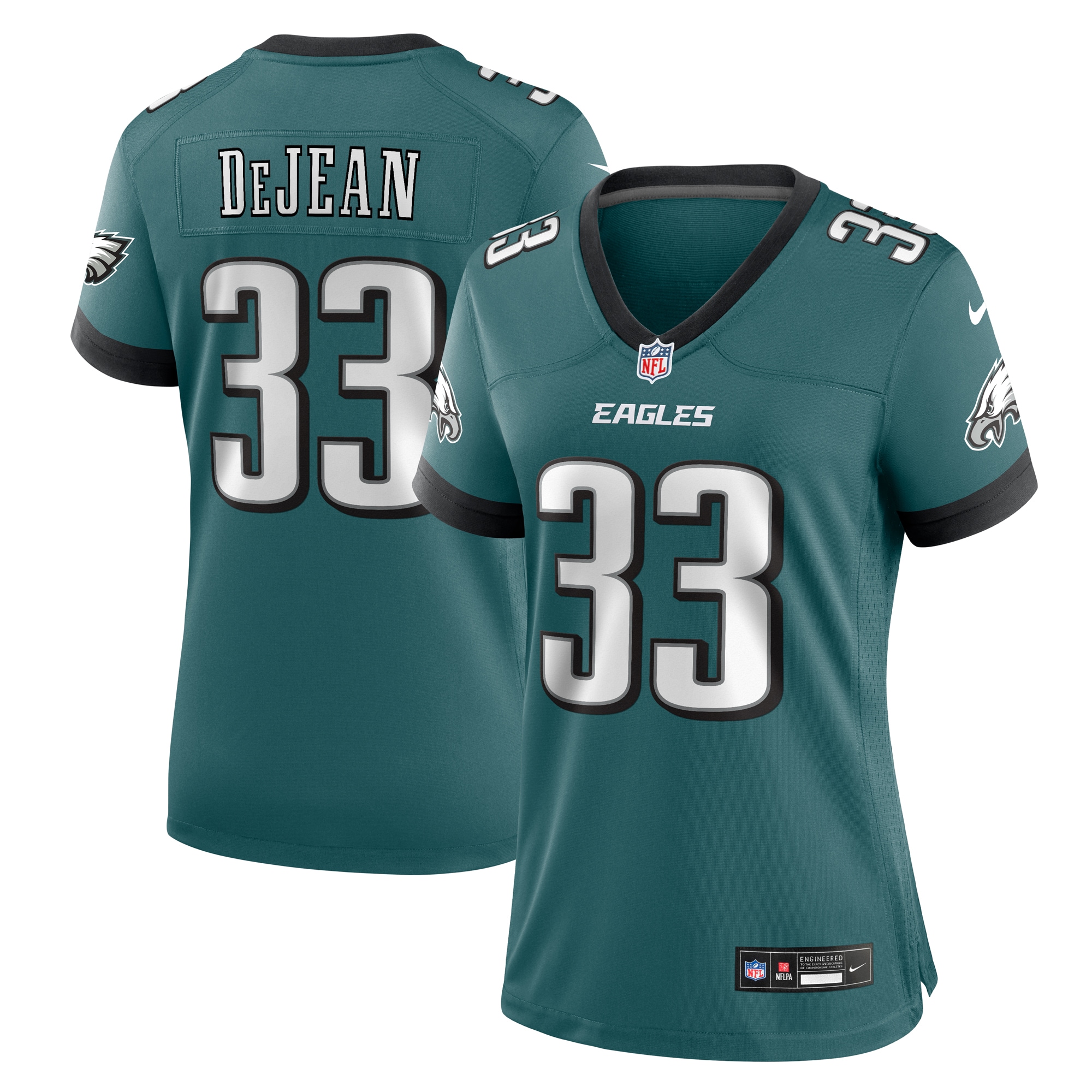 Cooper DeJean Philadelphia Eagles Women's Team Game Jersey - Midnight Green