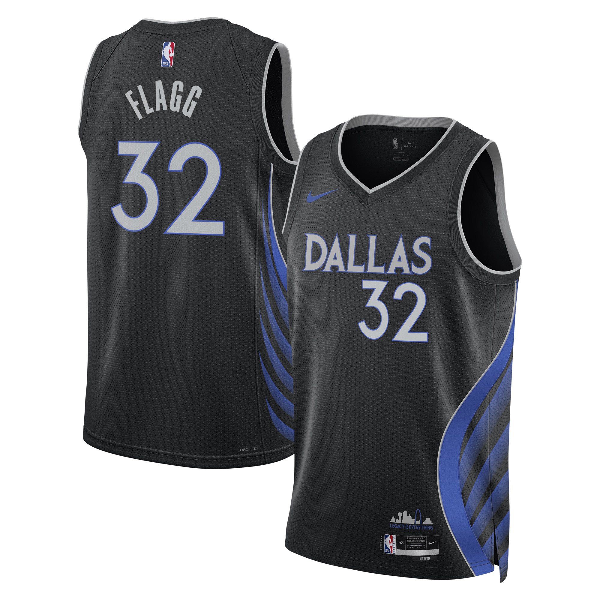 Cooper Flagg Dallas Mavericks Unisex 2025/26 Swingman Jersey - Black - City Edition