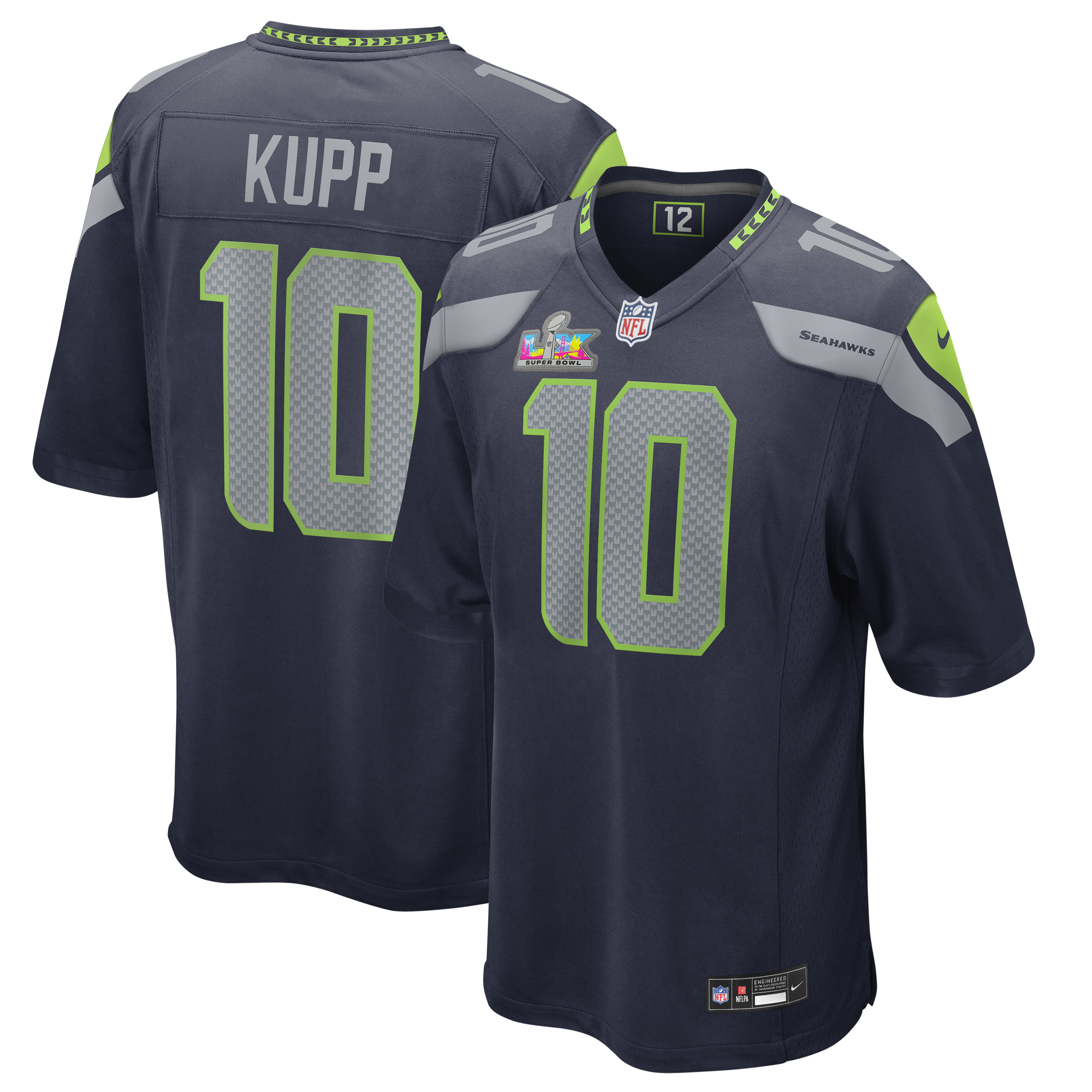 Cooper Kupp Seattle Seahawks Super Bowl LX Patch Game Jersey - College Navy