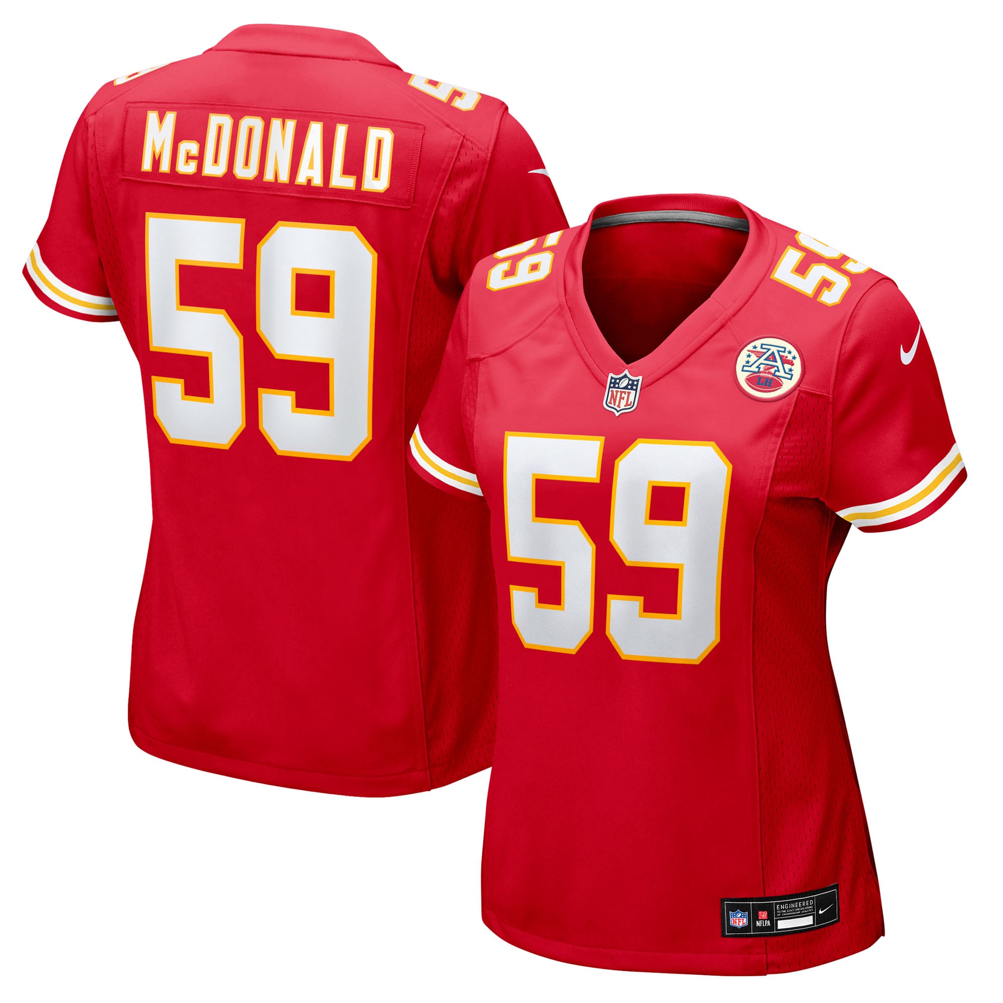 Cooper McDonald Kansas City Chiefs Women's Team Game Jersey - Red