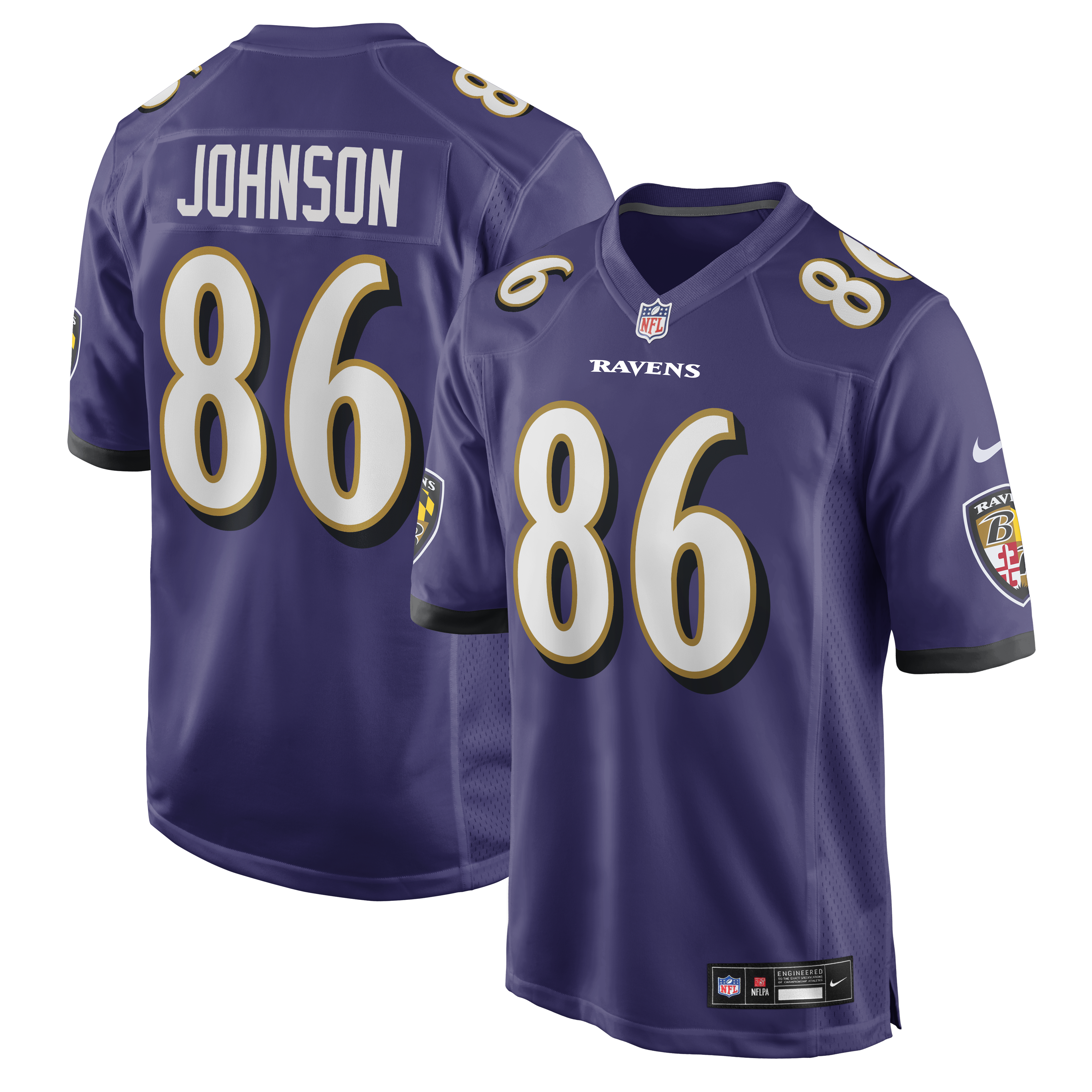 Cornelius Johnson Baltimore Ravens Team Game Jersey - Purple