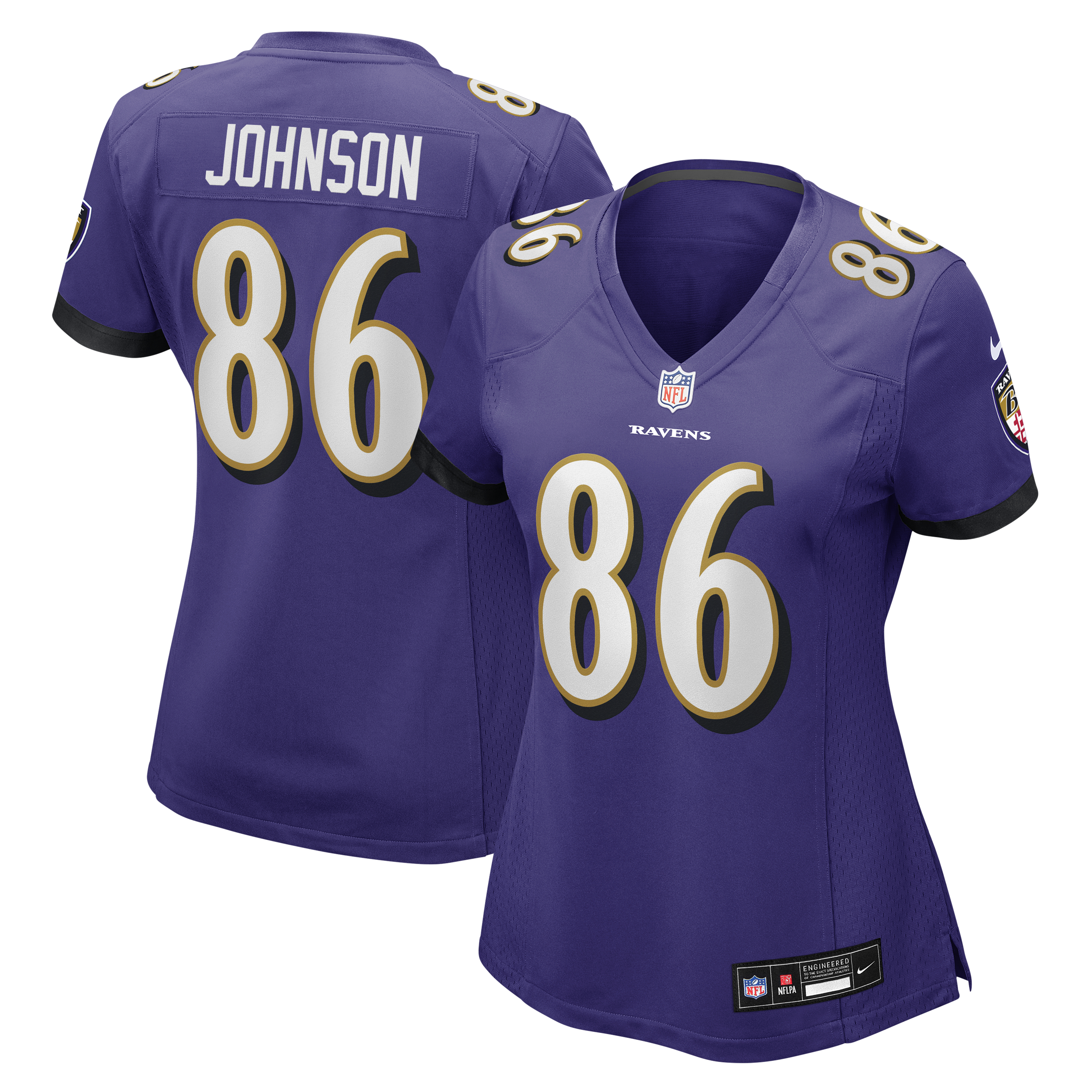 Cornelius Johnson Baltimore Ravens Women's Team Game Jersey - Purple
