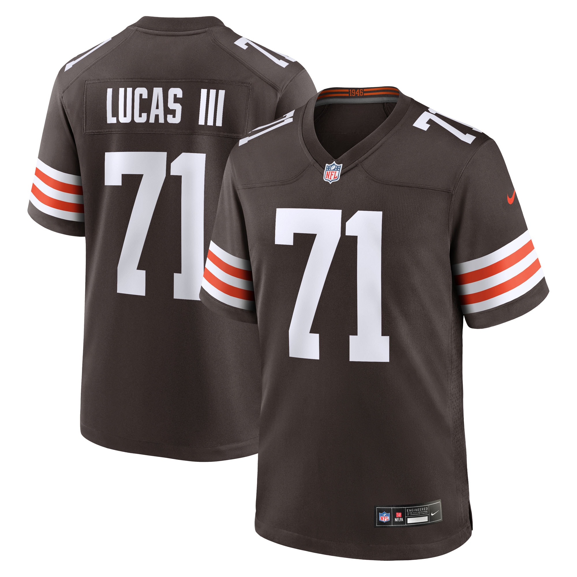 Cornelius Lucas Cleveland Browns Team Game Jersey - Brown