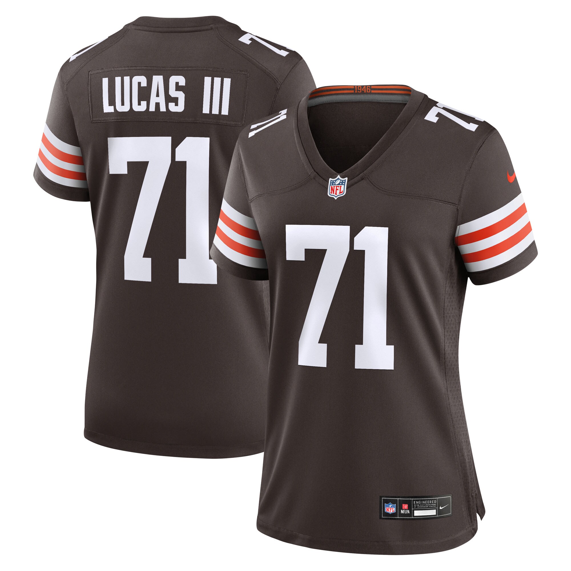 Cornelius Lucas Cleveland Browns Women's Team Game Jersey - Brown