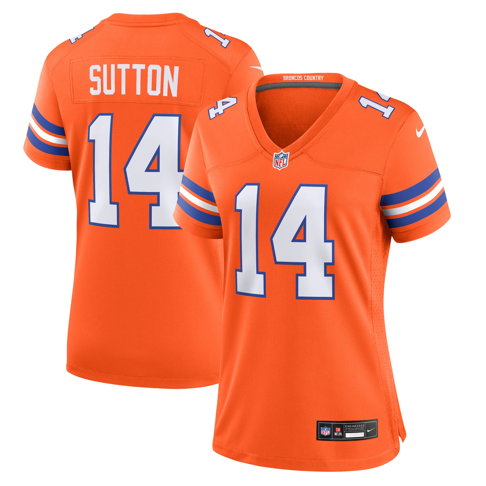 Courtland Sutton Denver Broncos Women's Mile High Collection 1977 Throwback Player Game Jersey - Orange