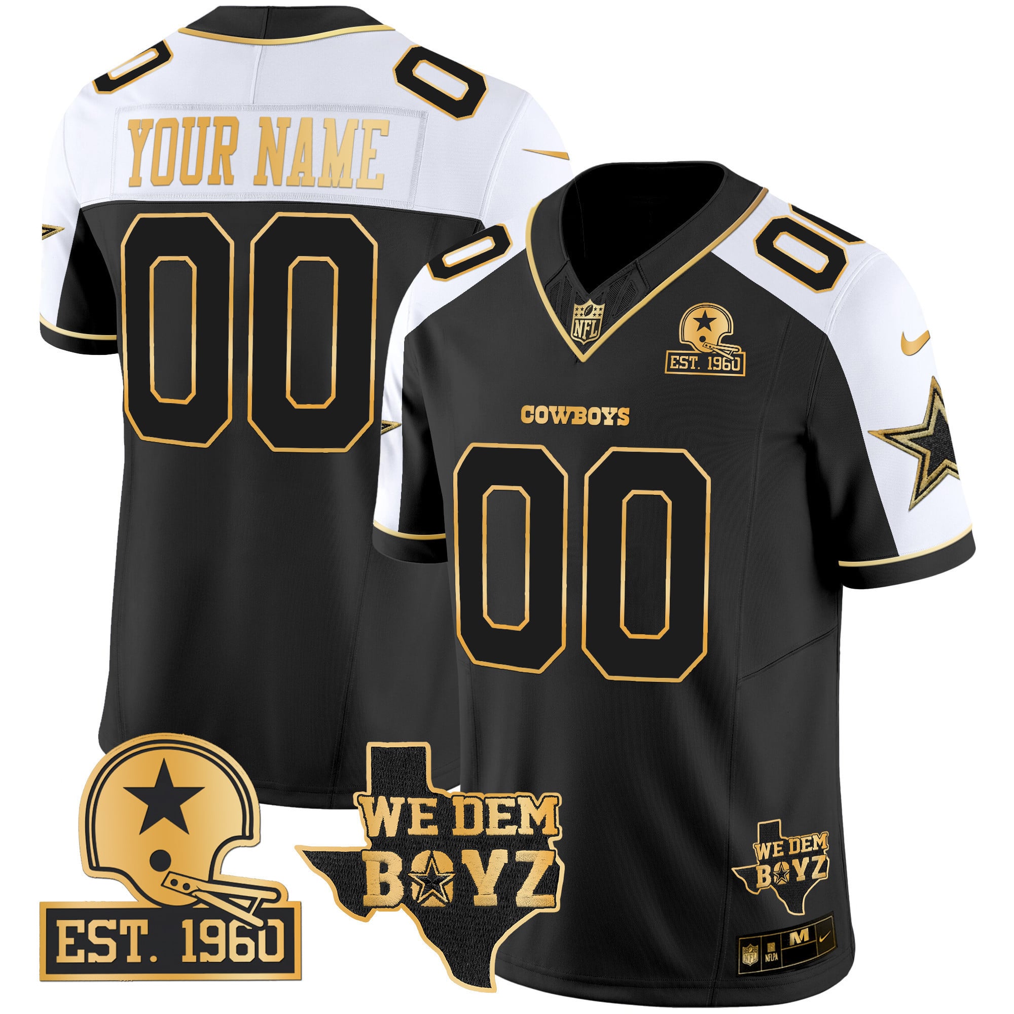 Cowboys Black & Gold Jersey - Nike - Custom NFL Gear