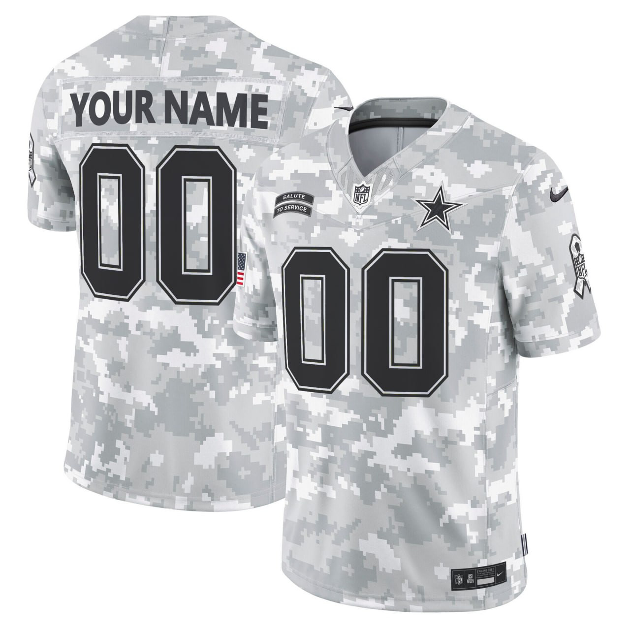 Cowboys Camo Salute Jersey - Cowboys Salute To Service Jersey - Custom