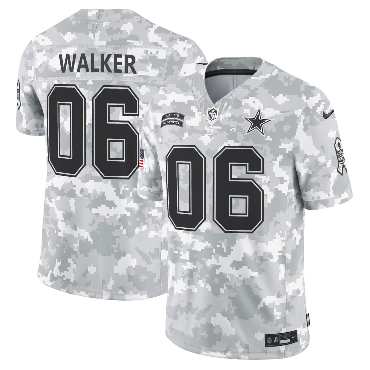 Cowboys Camo Walker Jersey - Nike Cowboys Walker #06 Salute to Service