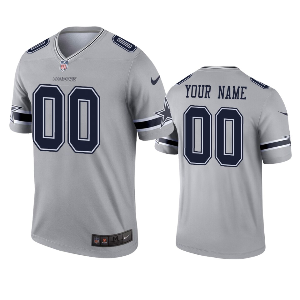 Cowboys Grey Custom Jersey - Nike - NFL Gear