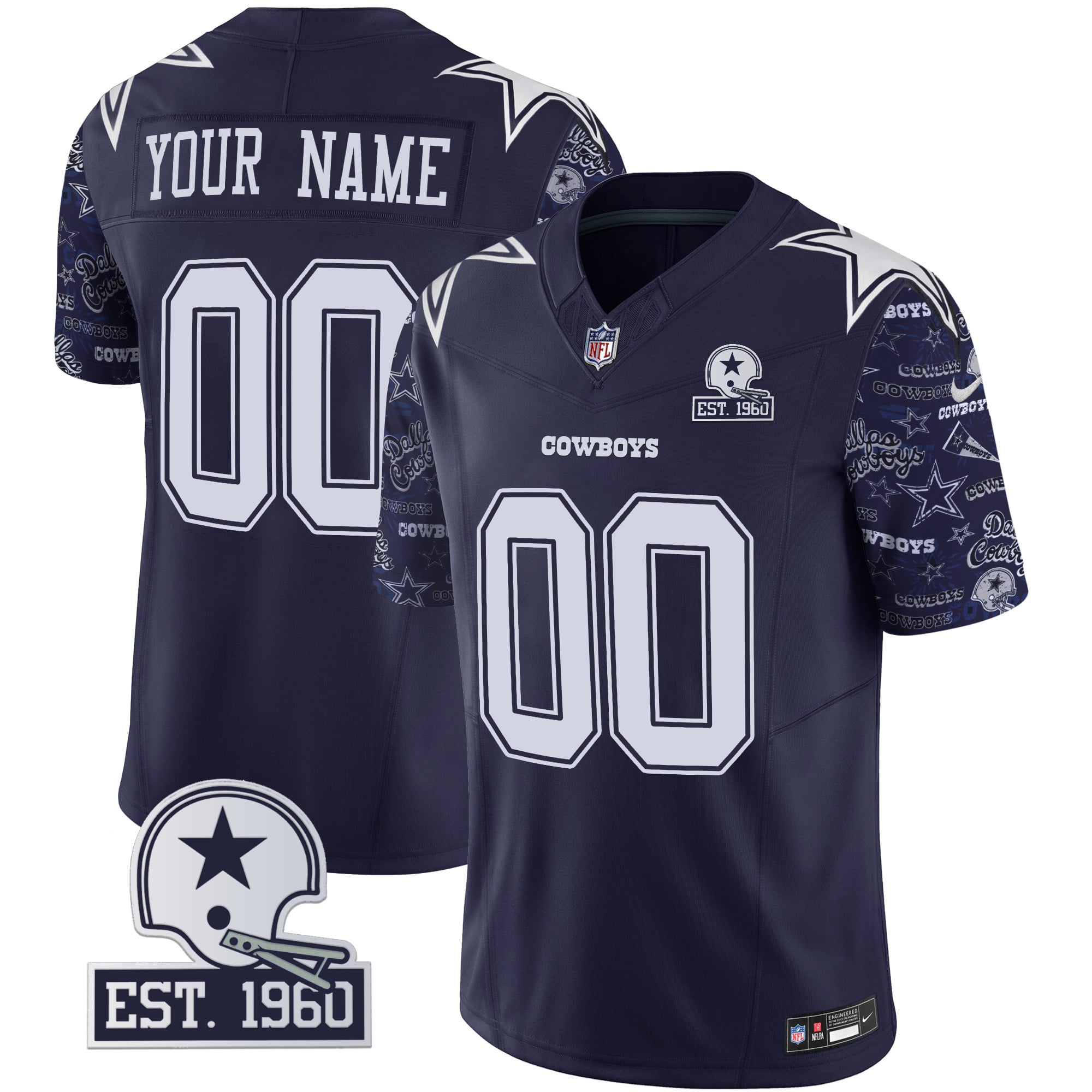 Alternative view of Cowboys Navy Jersey Personalized - Nike Cowboys Navy Jersey