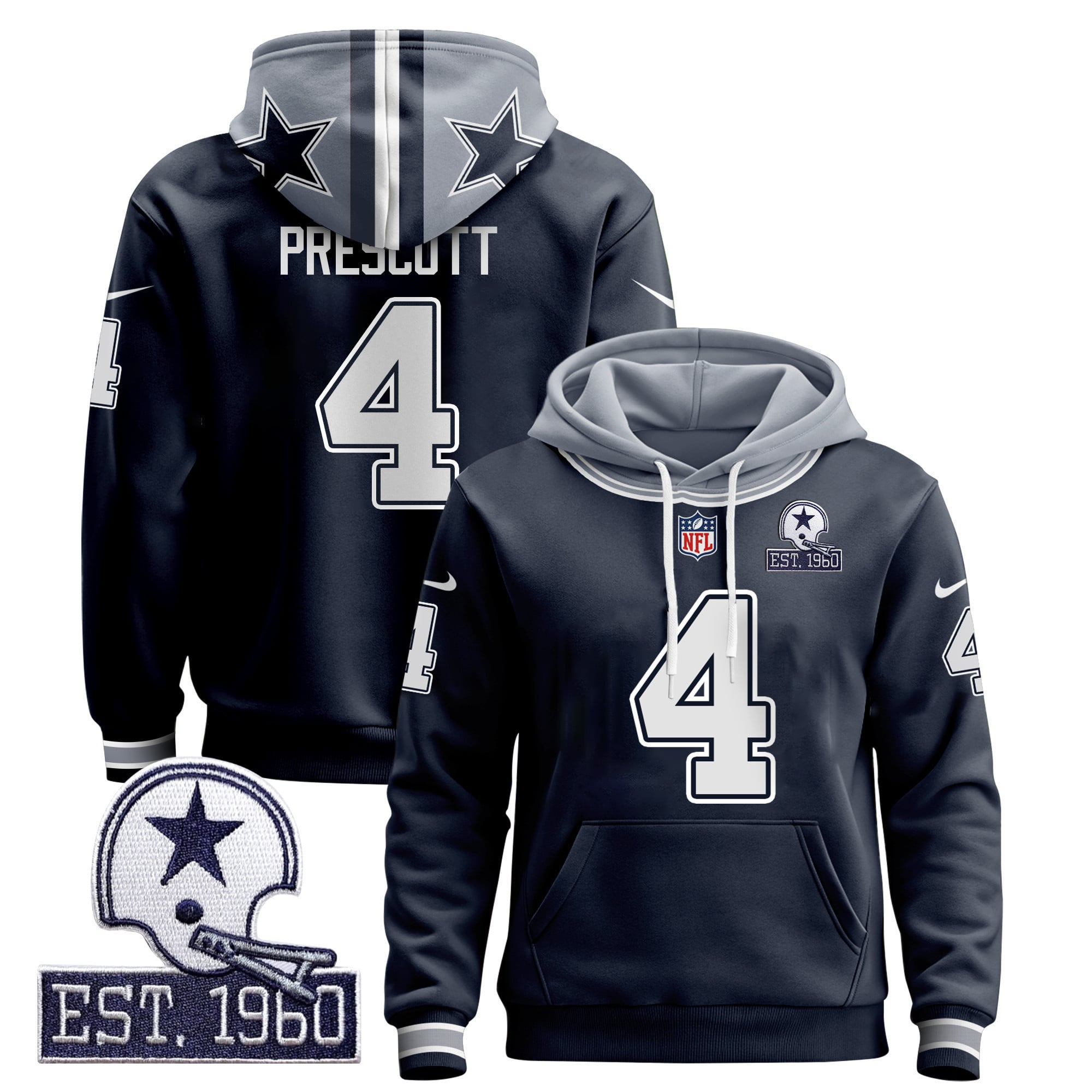 Alternative view of Cowboys Parsons #11 Hoodie - Nike Cowboys Parsons #11 Navy Hoodie