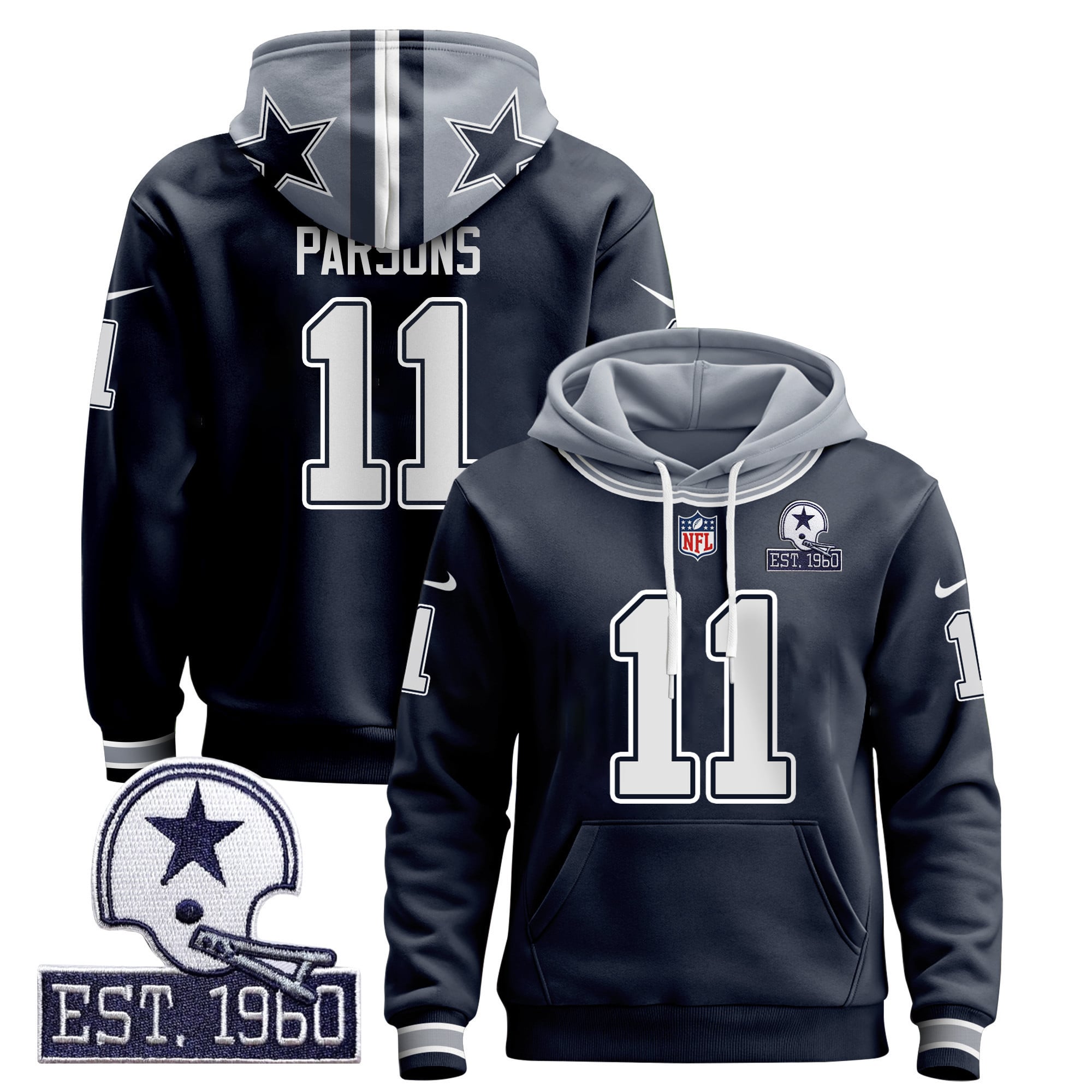 Cowboys Parsons #11 Hoodie - Nike Cowboys Parsons #11 Navy Hoodie